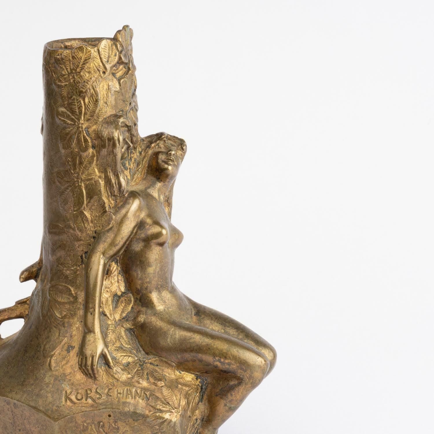 Art Nouveau Period Table Lamp Base, Circa 1900 Signed By Charles Korschann. photo 1476.0