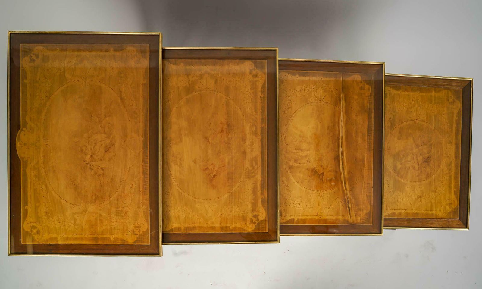 Suite Of 4 Nesting Tables, 19th Century, Napoleon III Period. photo vintage