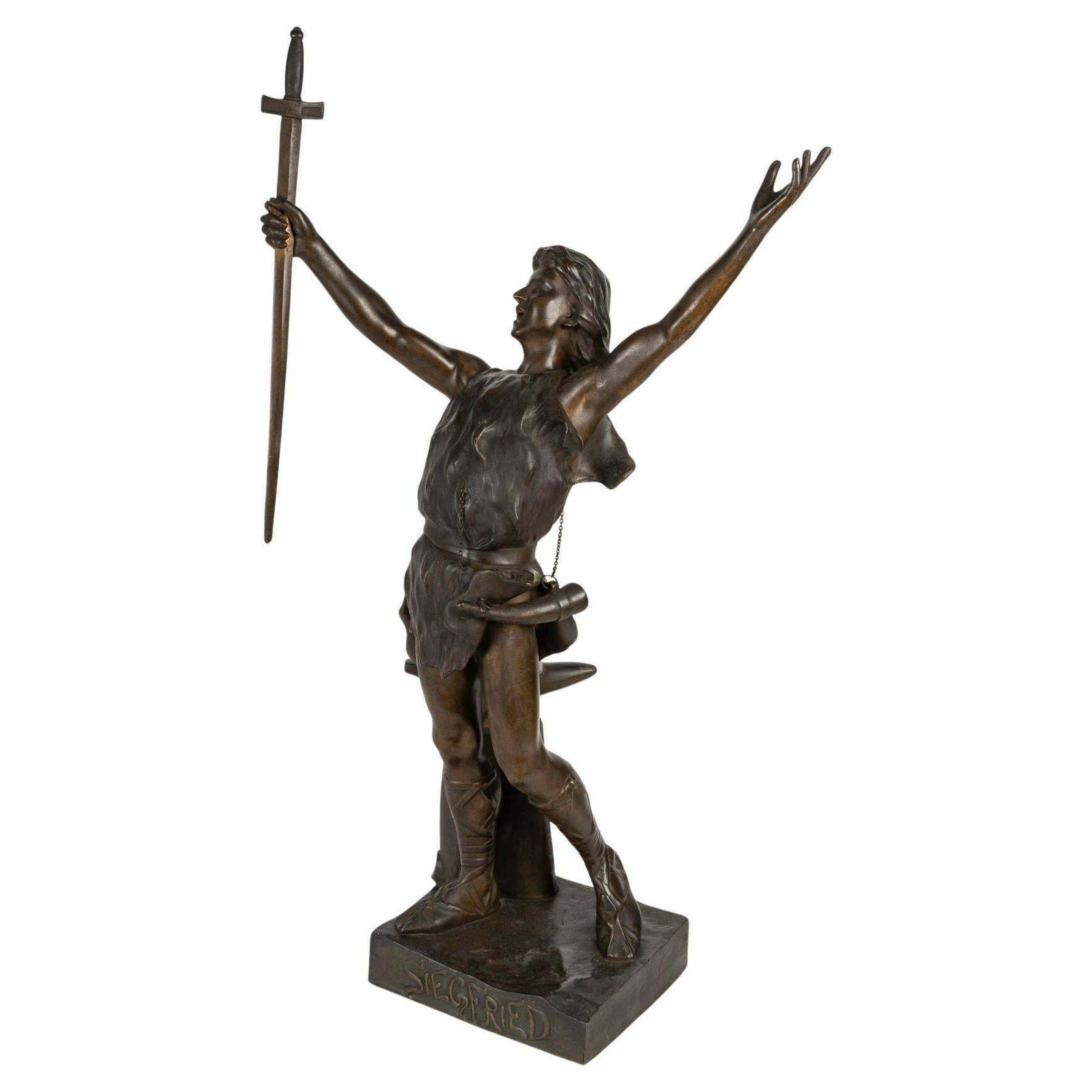 Regule Sculpture Of Siegfried In The Napoleon III Style, Circa 1900.