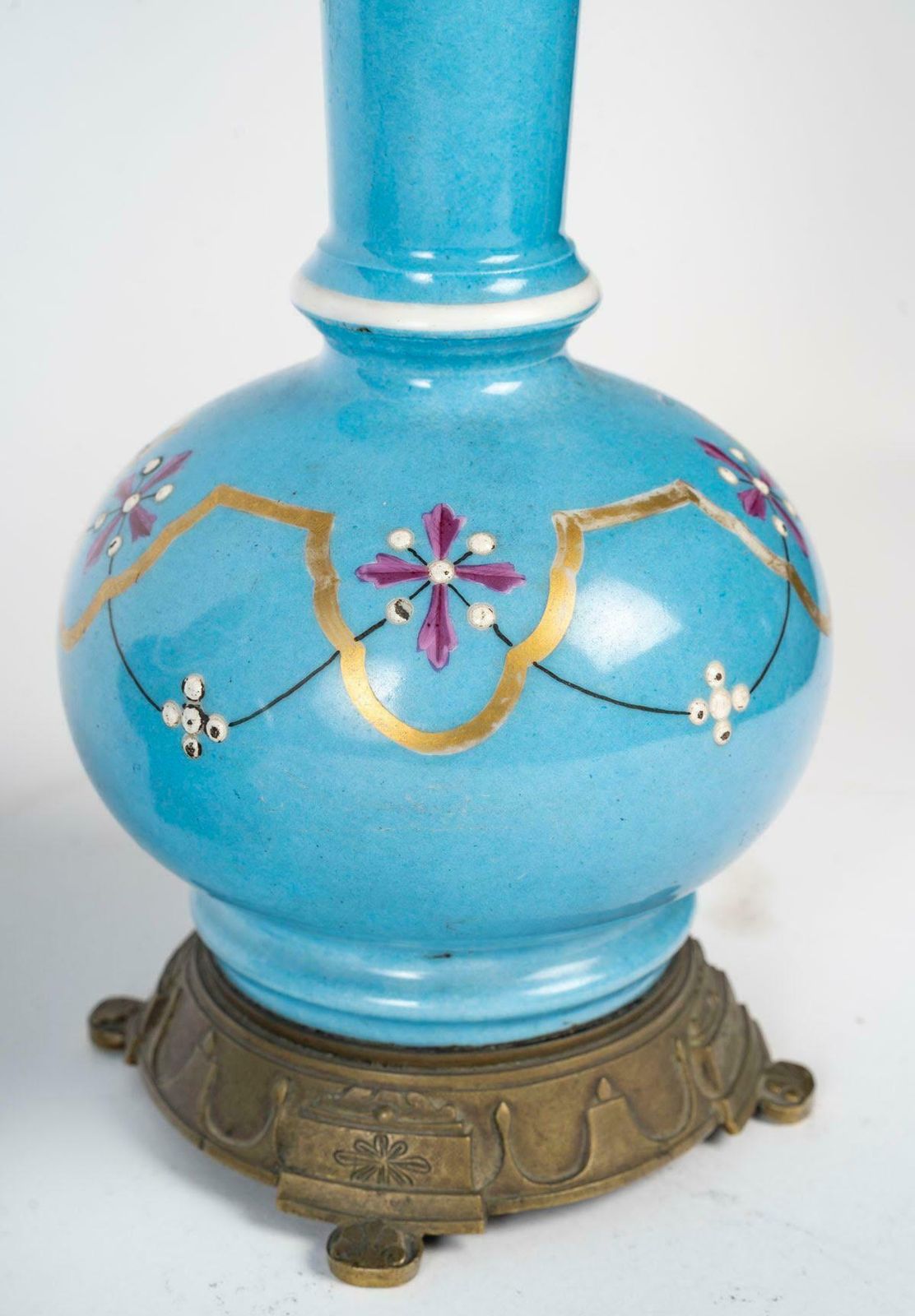 Pair Of Oil Lamps Mounted As Table Lamps, Napoleon III Period, 19th Century. photo 896.0