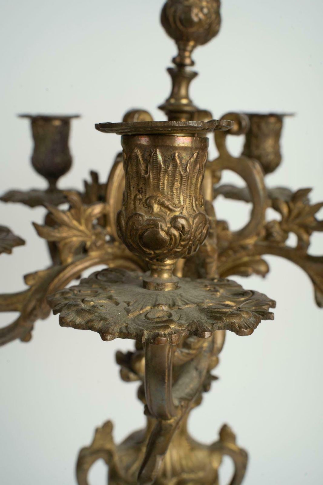 An Important Pair Of Bronze Candelabra From The 19th Century. photo vintage