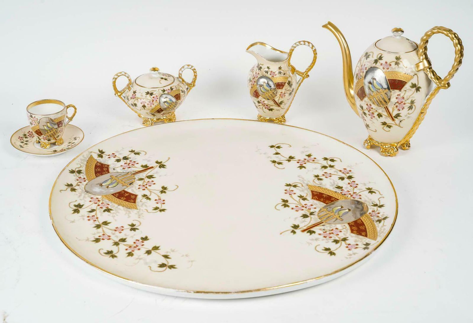 Austrian Porcelain Coffee Service, 19th Century, Napoleon III Period photo for sale