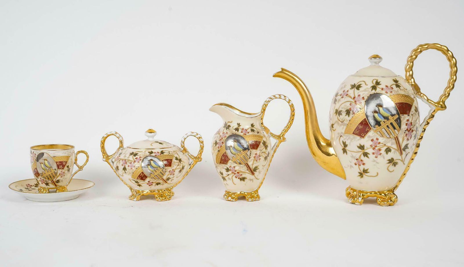 Austrian Porcelain Coffee Service, 19th Century, Napoleon III Period photo vinterior