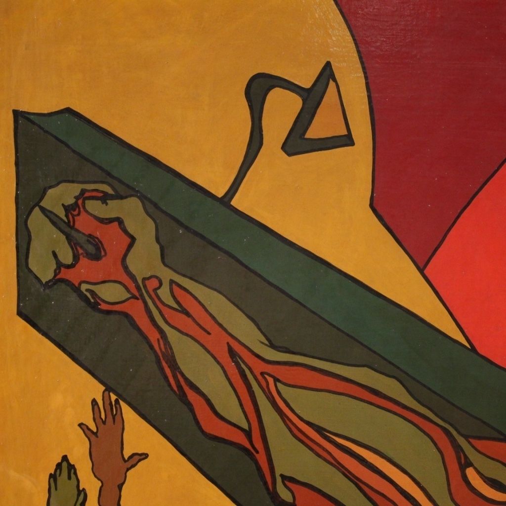 Art Italian Surrealist Painting Crucifixion photo