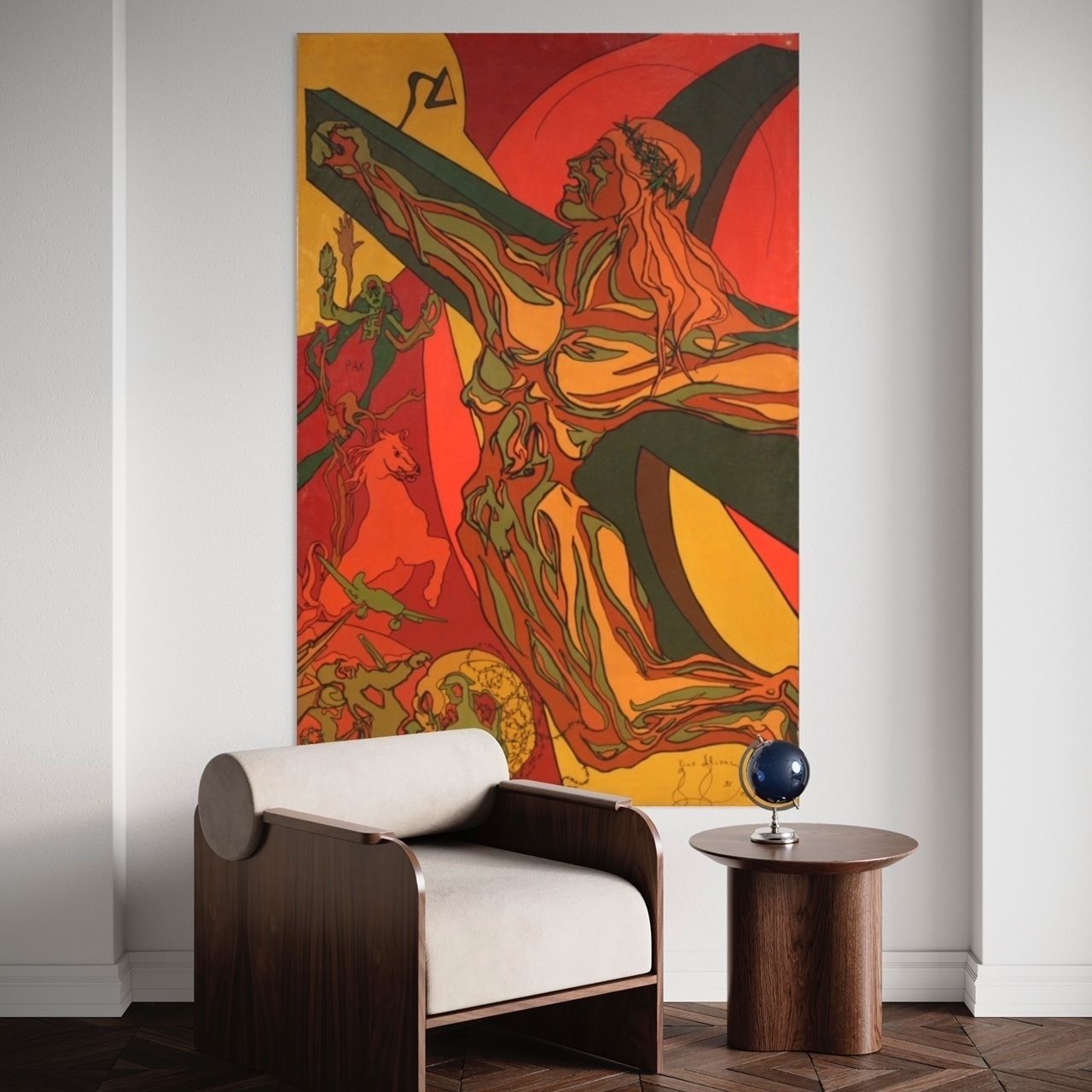 photo buy Italian Surrealist Painting Crucifixion