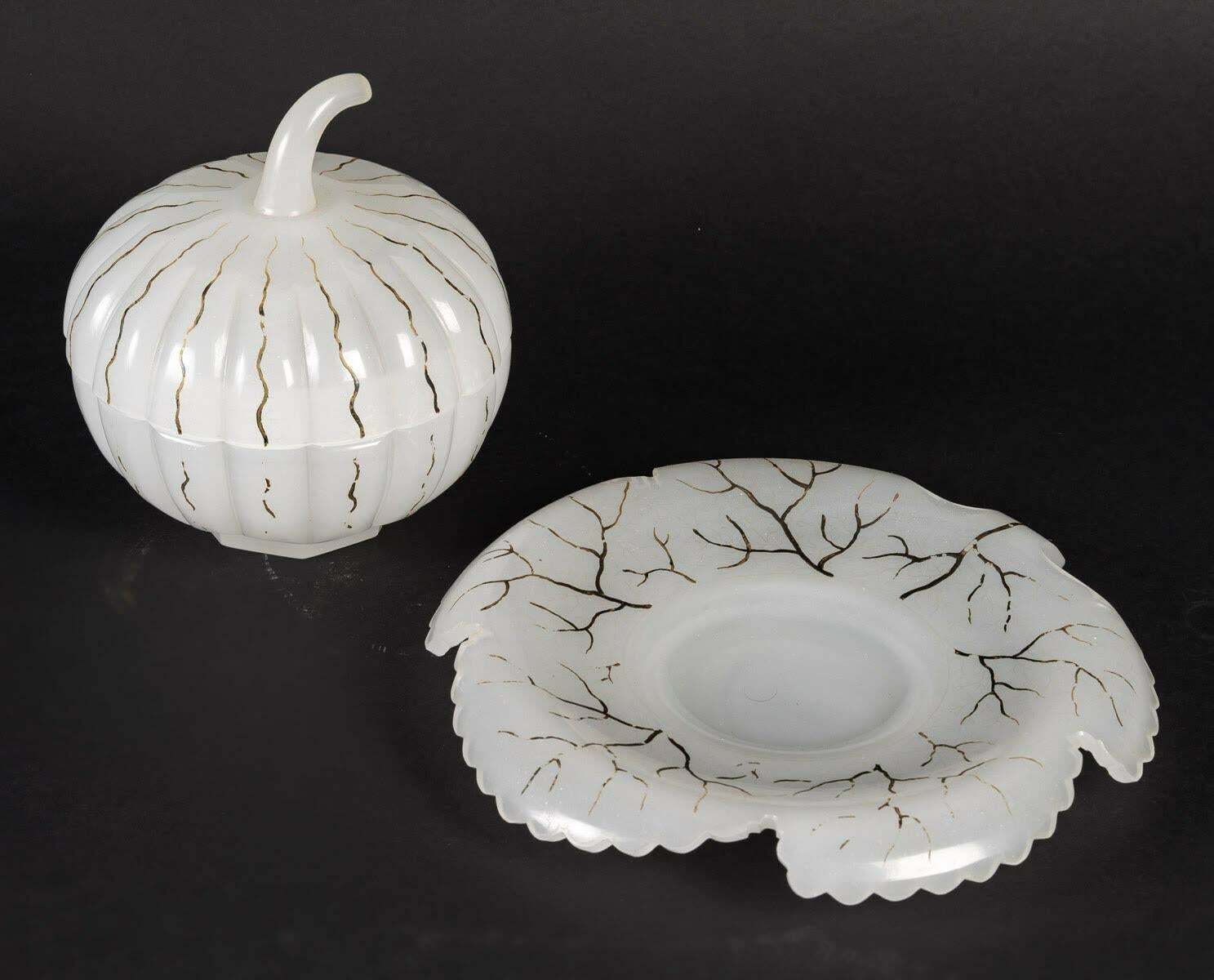 Pumpkin Shaped Candy Box In Opaline, 19th Century, Napoleon III Period. photo furniture