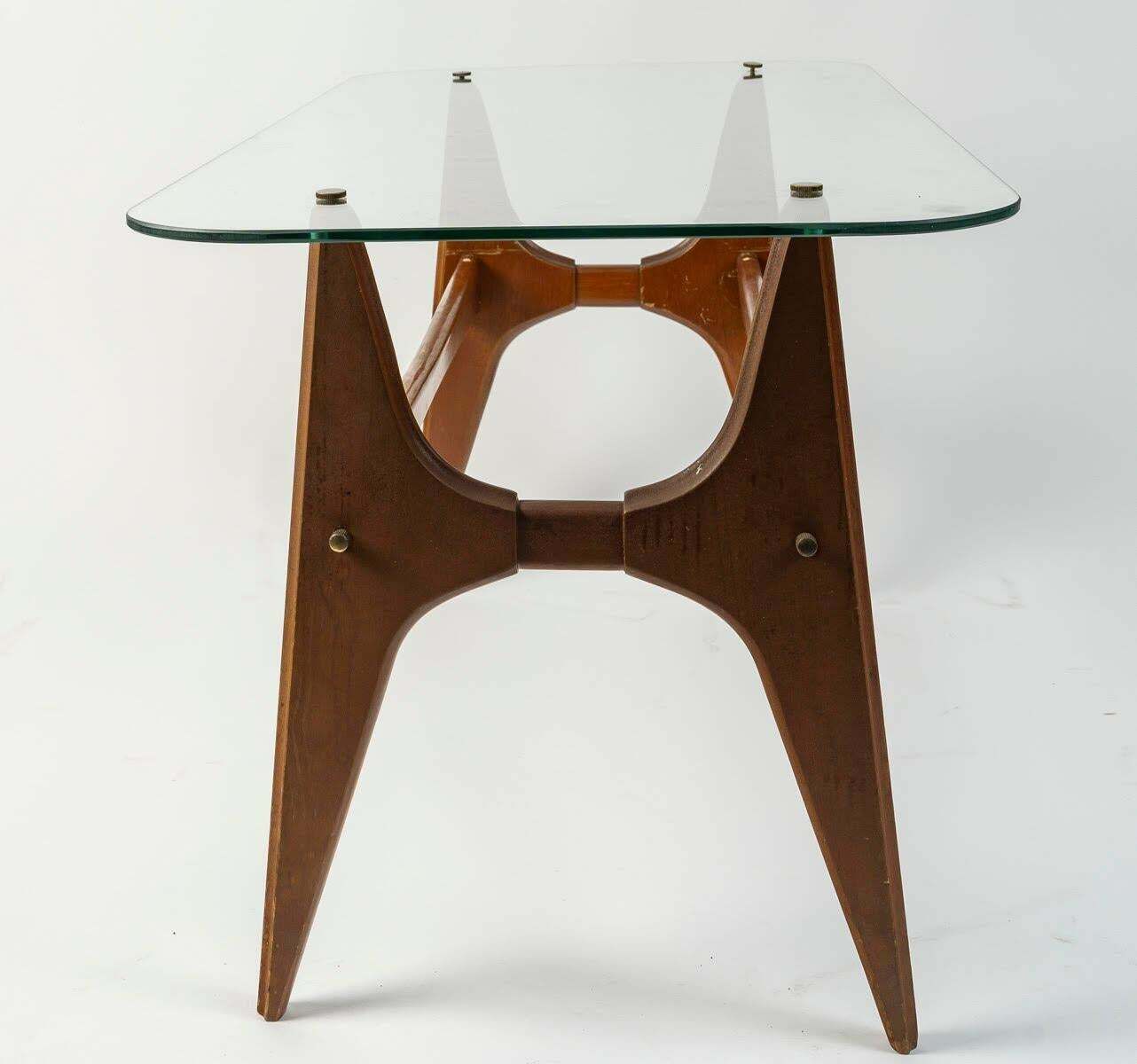 Wood And Glass Coffee Table, 1970s Design. photo 1687.0