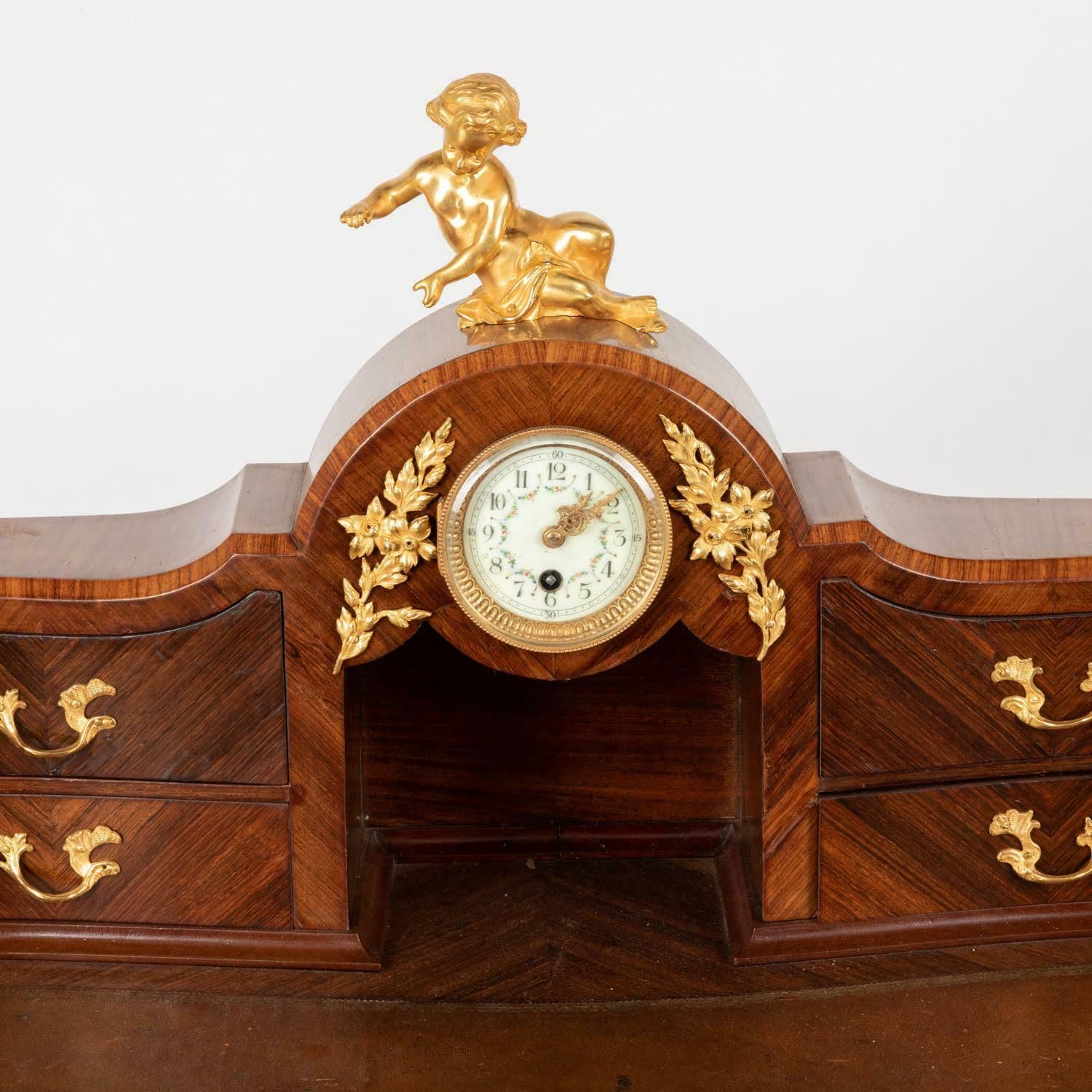 A 19th Century Lady's Desk In Marquetry And Gilt Bronze, Louis XV Style. photo 13694.0