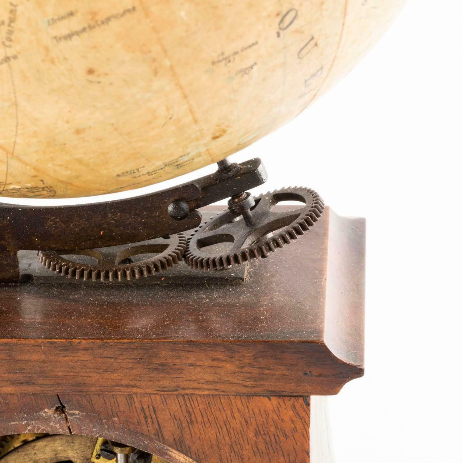 photo for sale 19th Century Clock Surmounted By A Globe, Napoleon III Period.