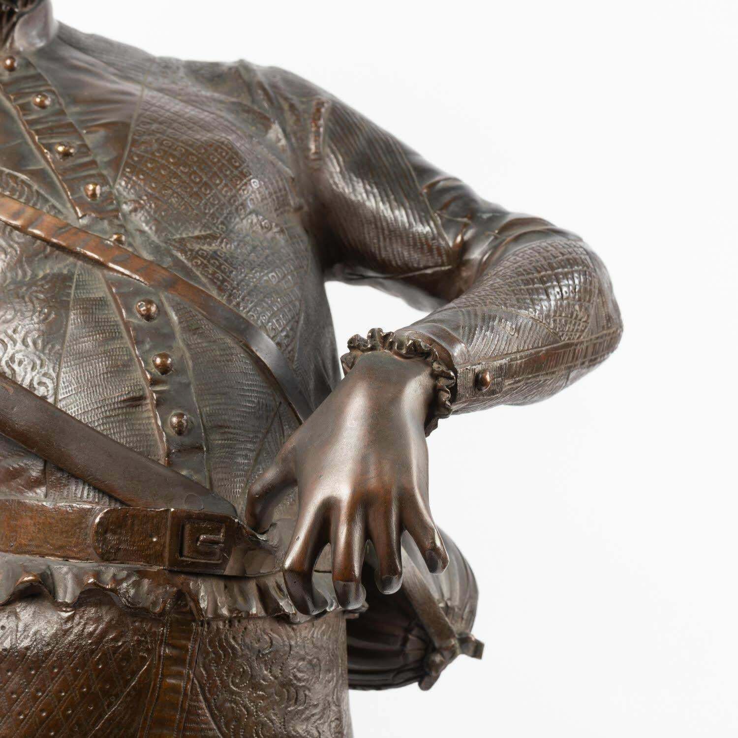 A Large Bronze Sculpture Of The Harlequin By Paul Dubois, 19th Century. photo vinterior