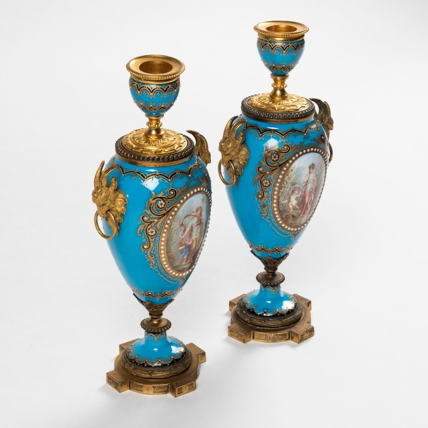 Pair Of Cassolettes Convertible Into Candleholders, 19th Century. photo Home Decor