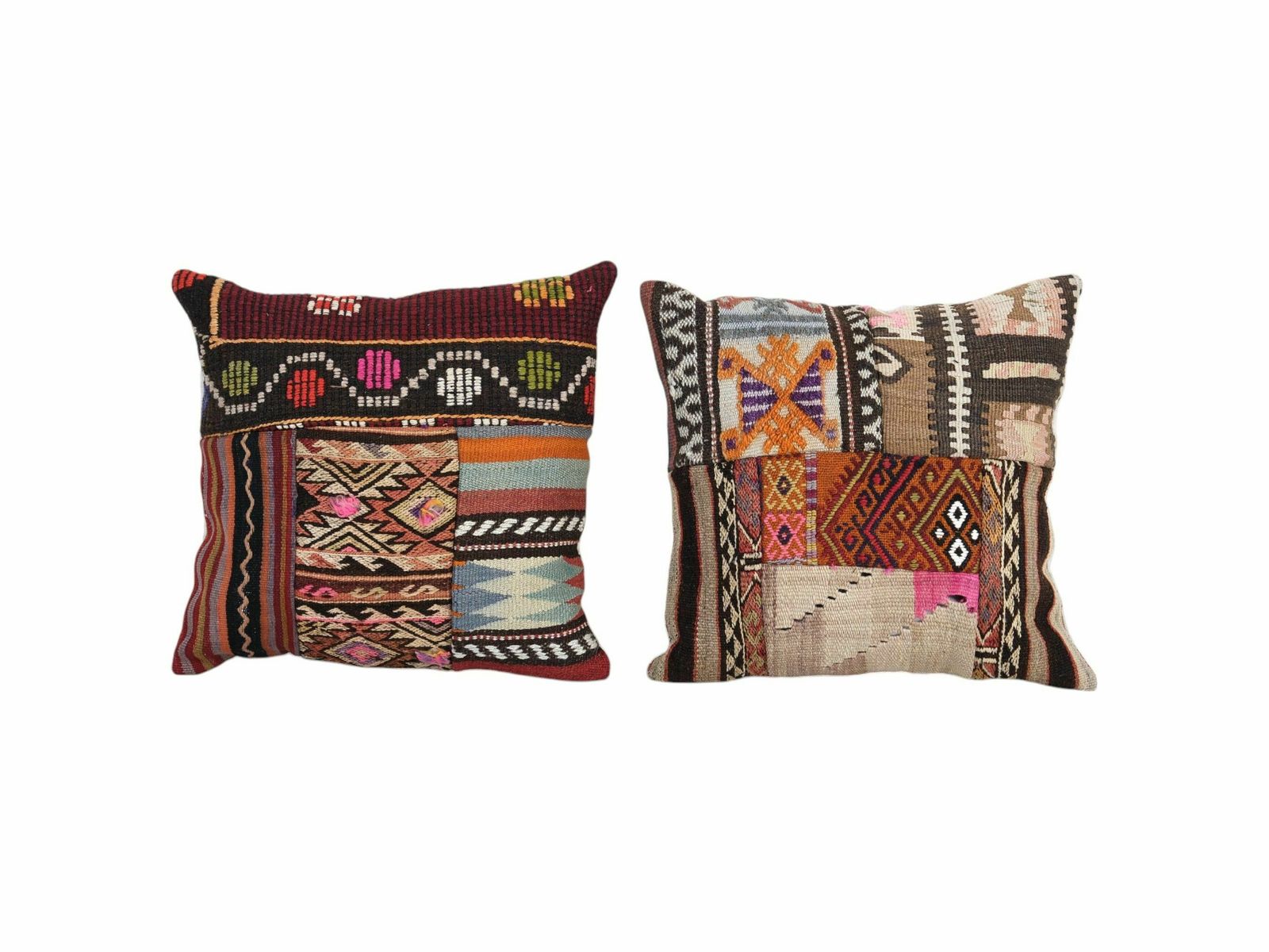 Ethnic Turkish Kilim Pillow Cover, Set Of Two Home Decor Cushion