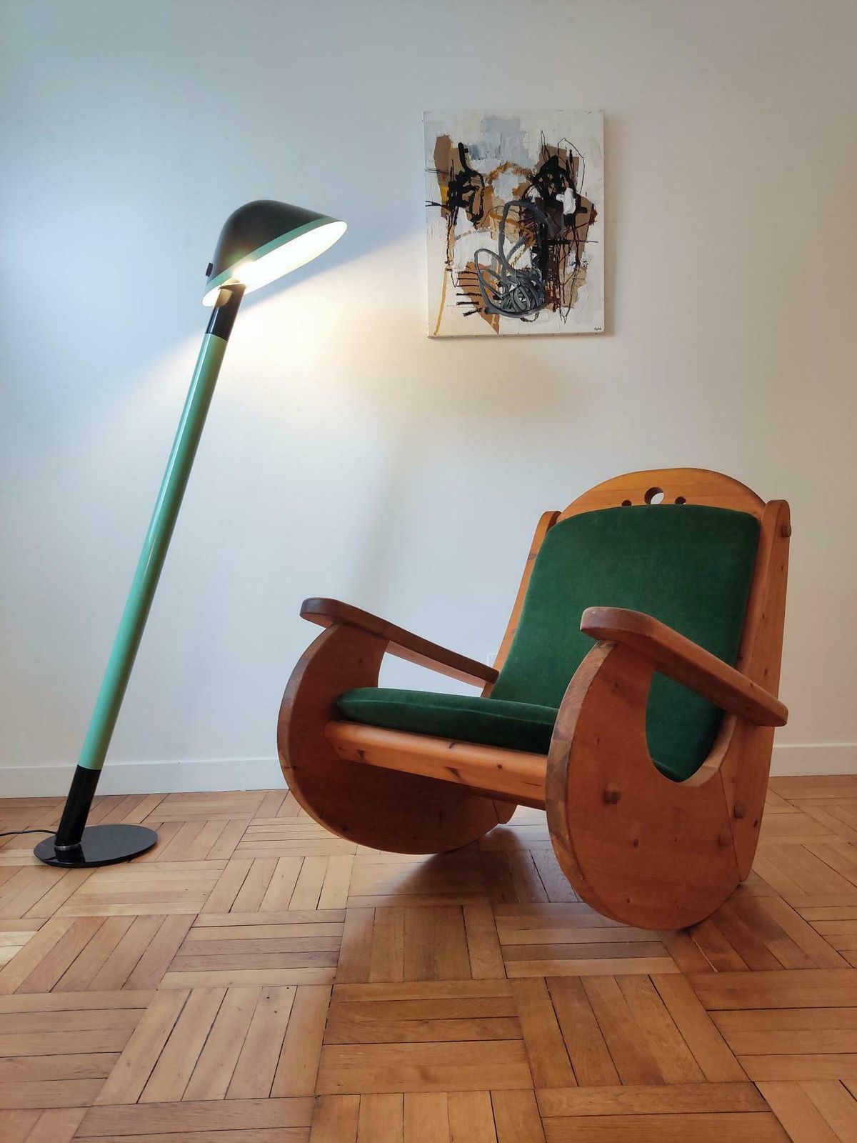 2958.0 Lacquered Floor Lamp   The Man Who Leans   France 1970 photo