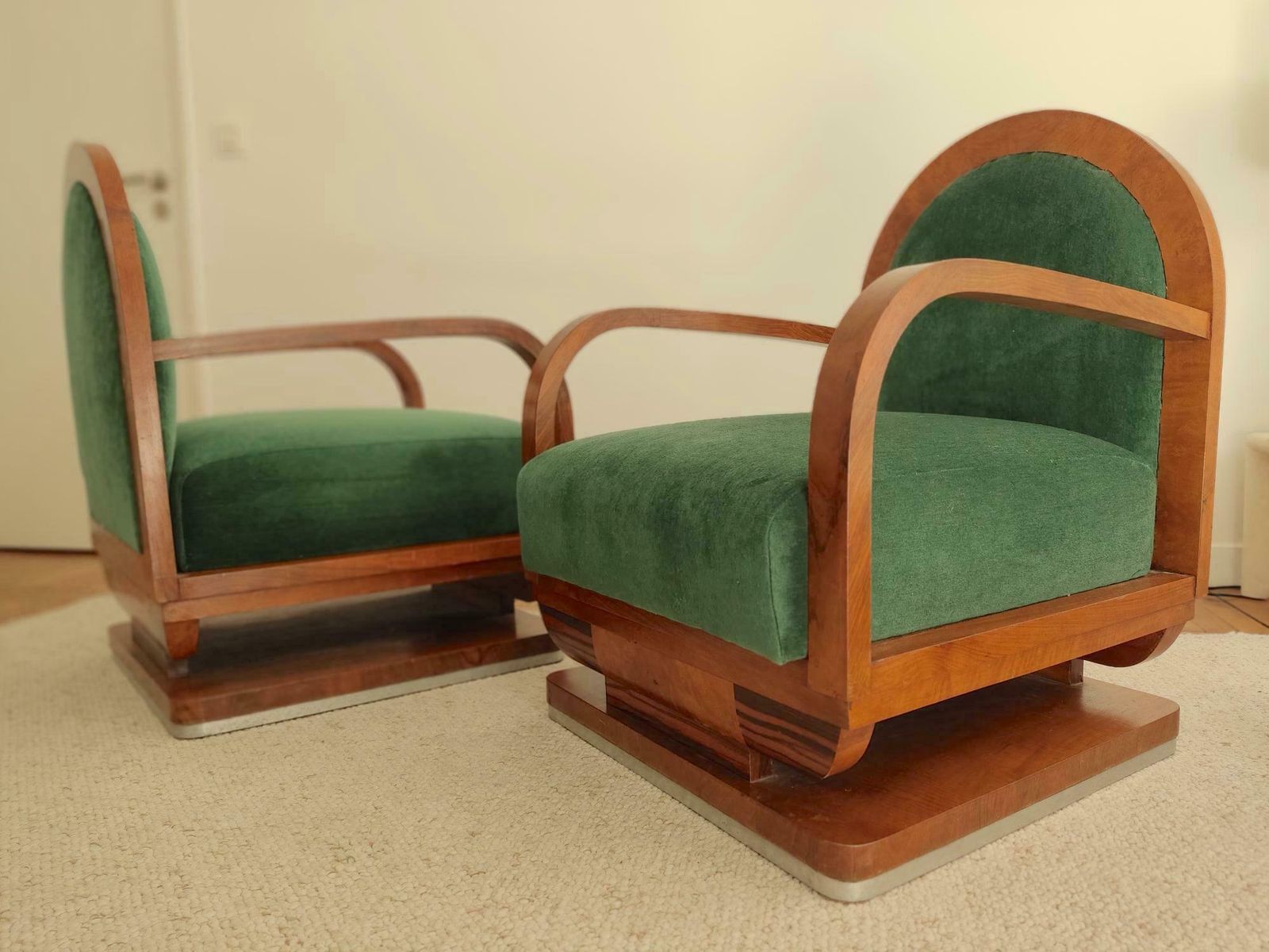 Furniture Pair Of Art Deco Armchairs photo
