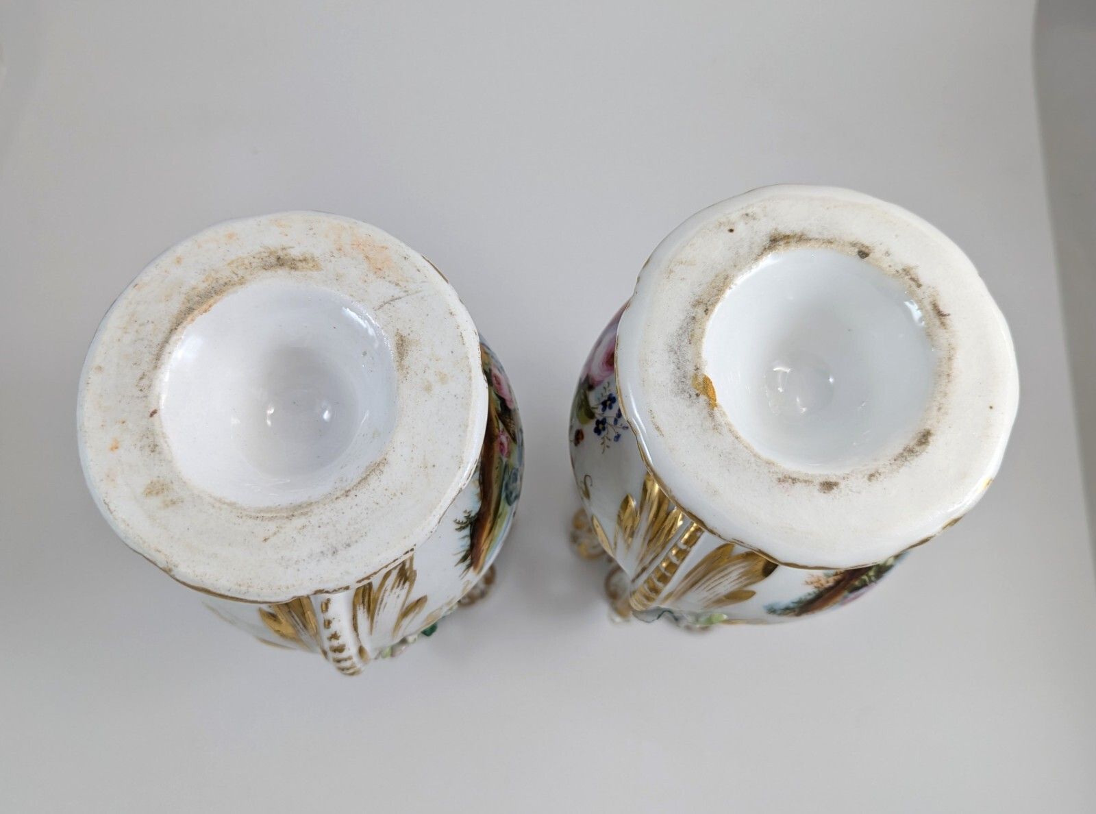 A Pair Of Old Paris Porcelain Vases, C. 19th Century photo buy