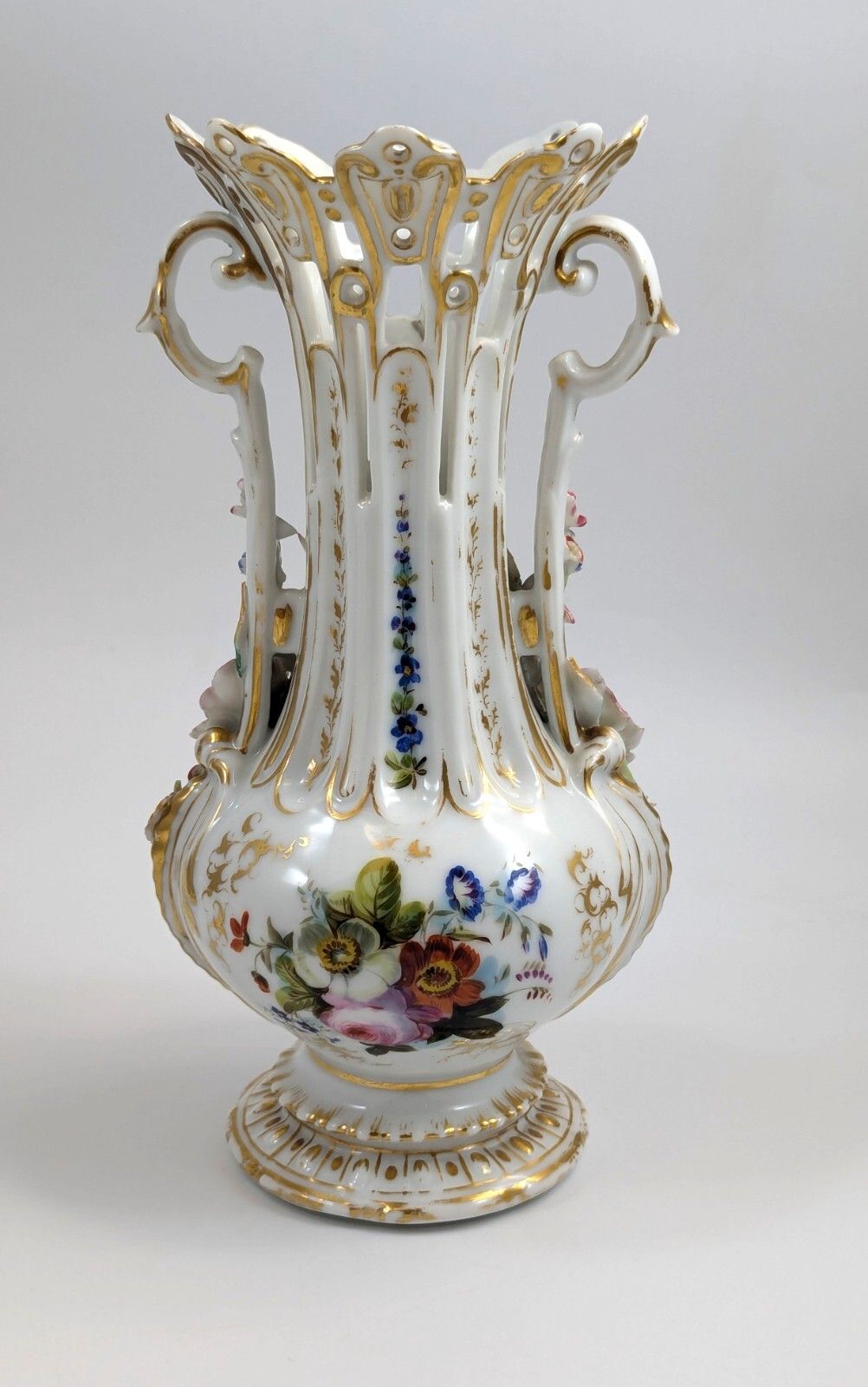 Home Decor A Pair Of Old Paris Porcelain Vases, C. 19th Century photo