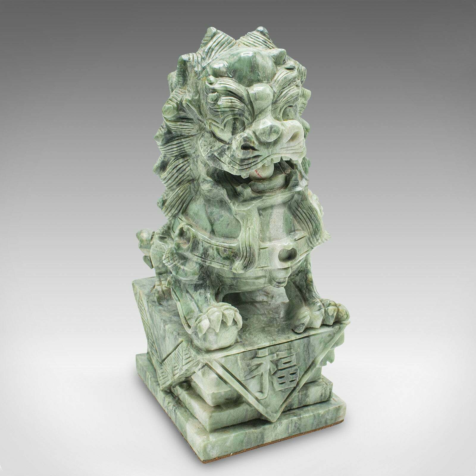 Pair Of Antique Oriental Bookends, Chinese, Jade Marble, Dog Of Fo, Victorian photo vinterior