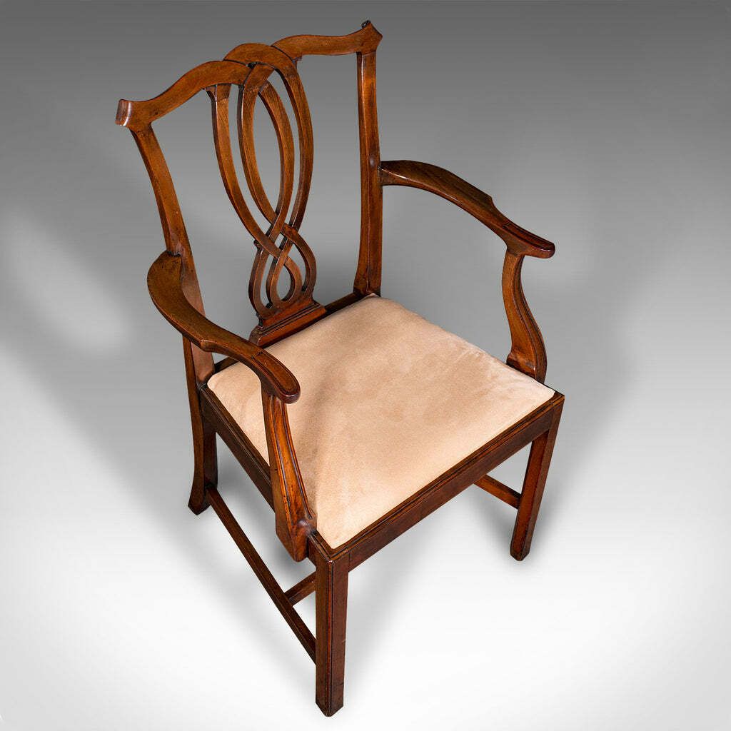 Antique Drawing Room Elbow Chair, English, Carver, Chippendale Taste, Georgian photo vinterior