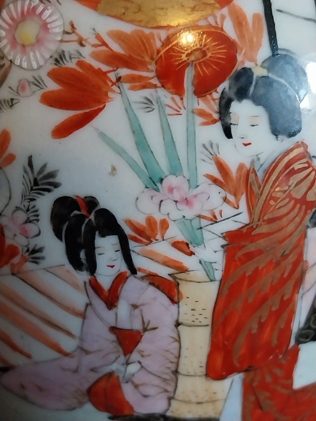 Home Decor Antique Japanese Kutani Tea Pot With Porcelain Strainer Infuser Rare 19 Century photo