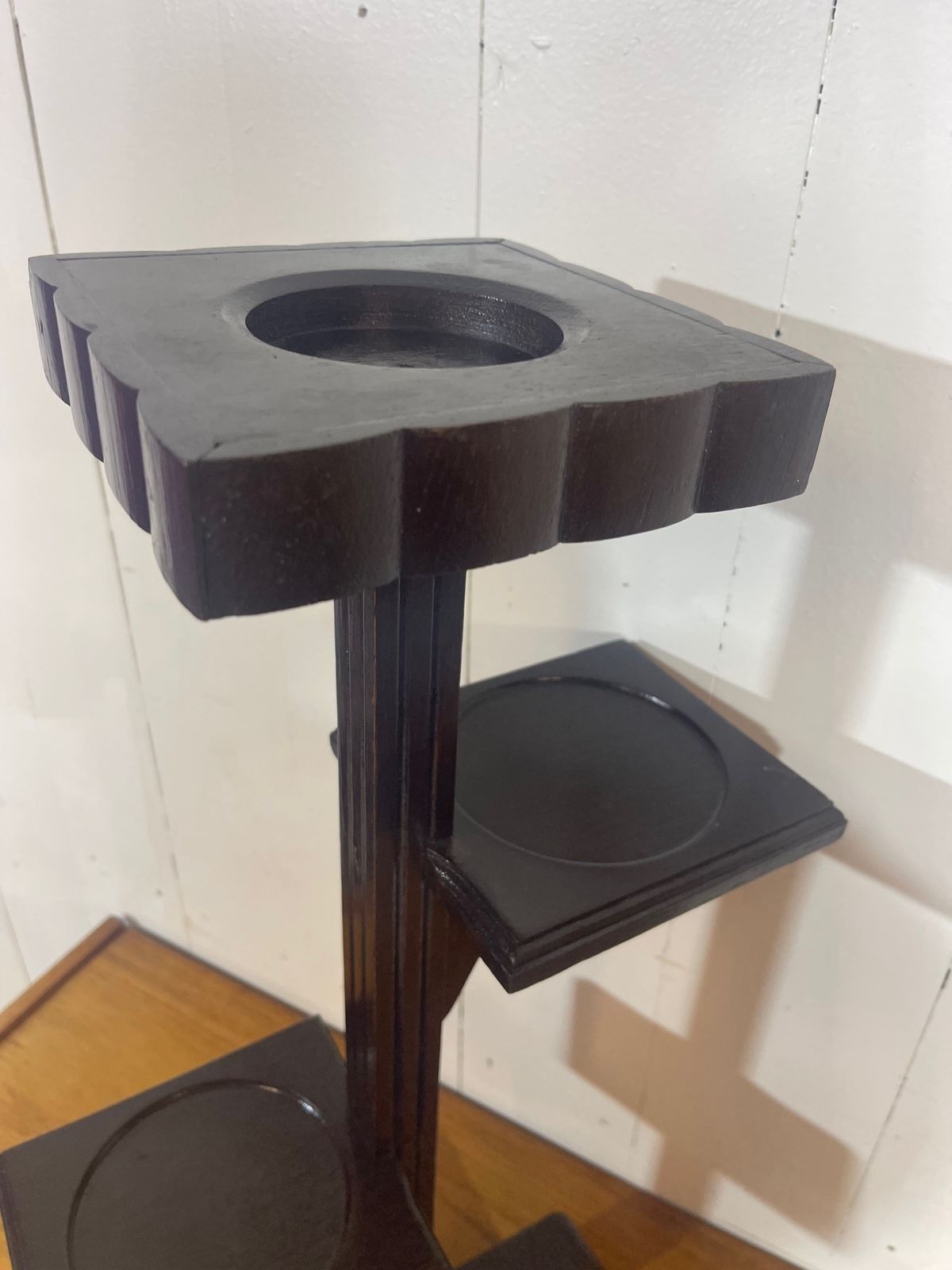 Art Deco Tiered Hand Crafted Plant Stand In Solid Pine With A Painted Finish photo vinterior