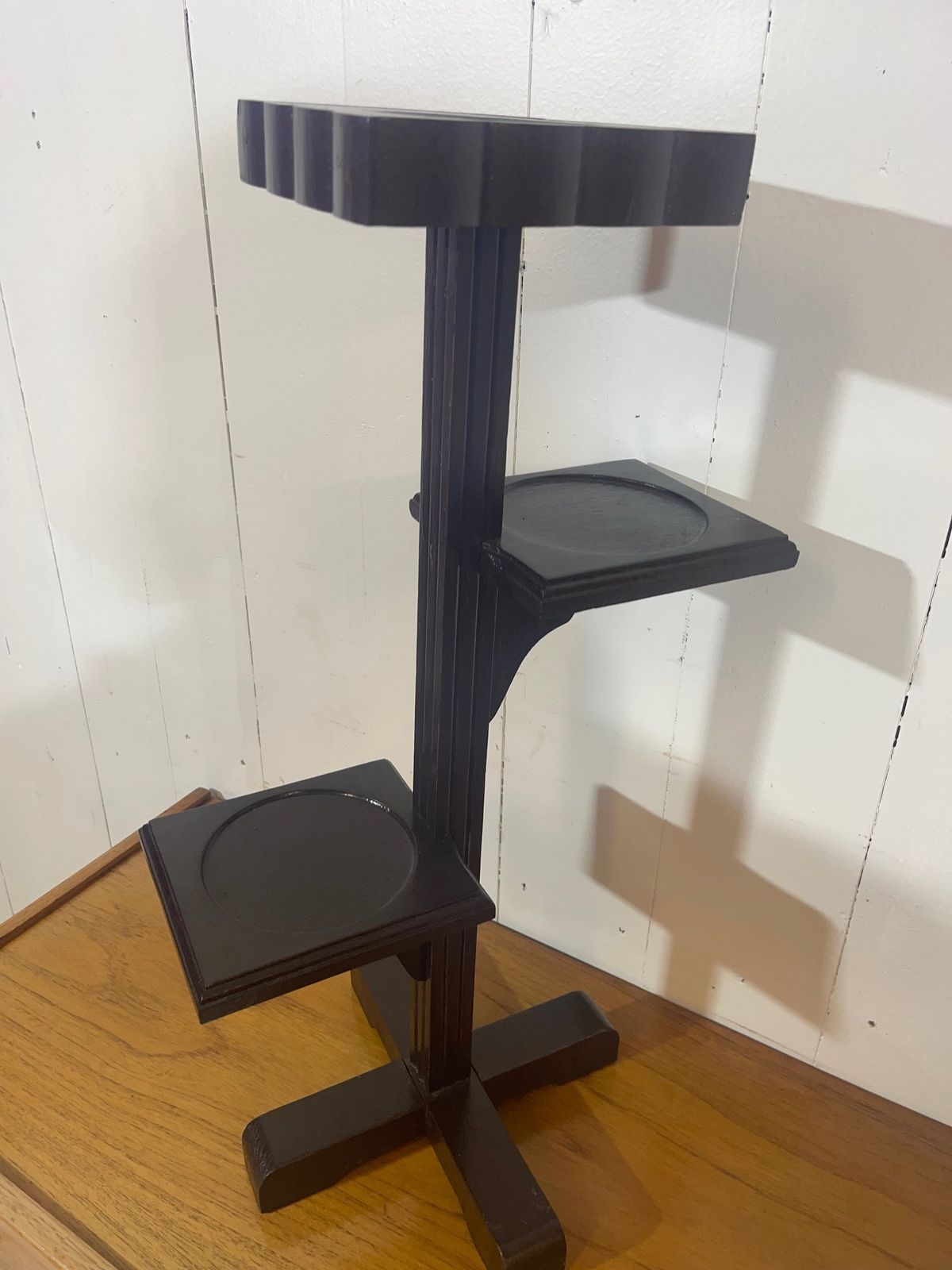 Art Deco Tiered Hand Crafted Plant Stand In Solid Pine With A Painted Finish photo buy