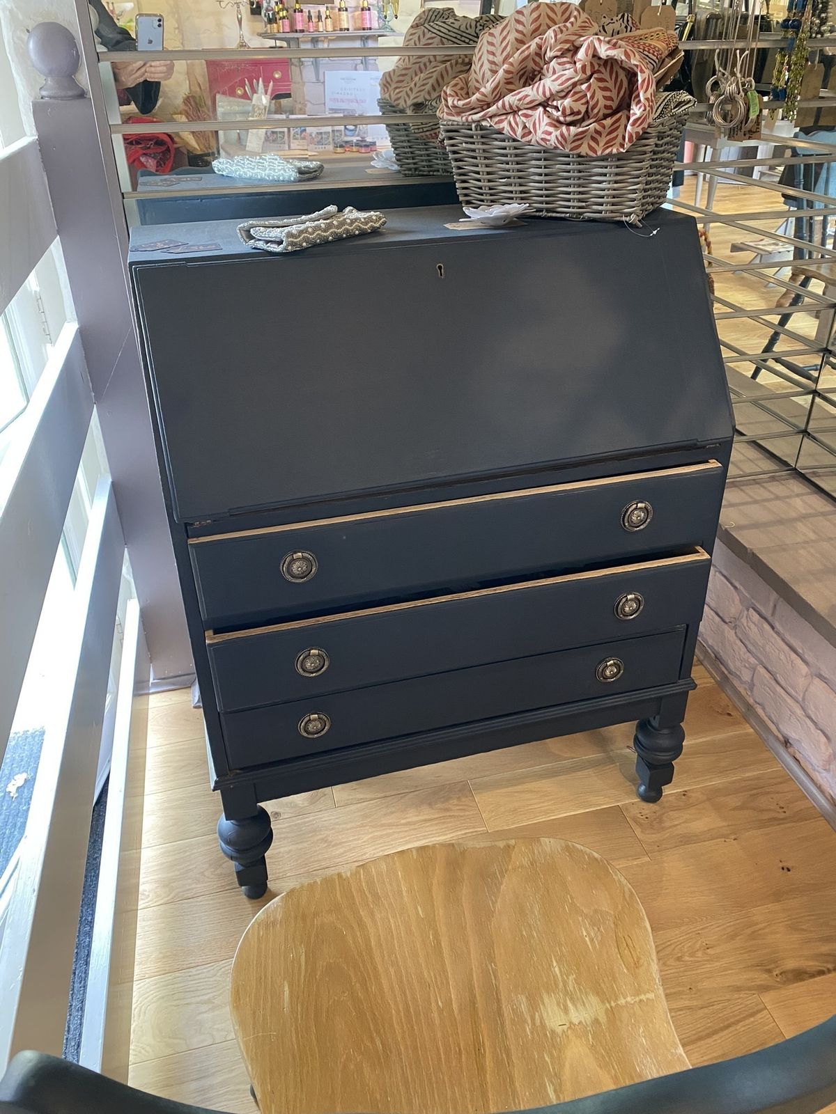 Blue Boutique Writing Desk, Mid 20th Century