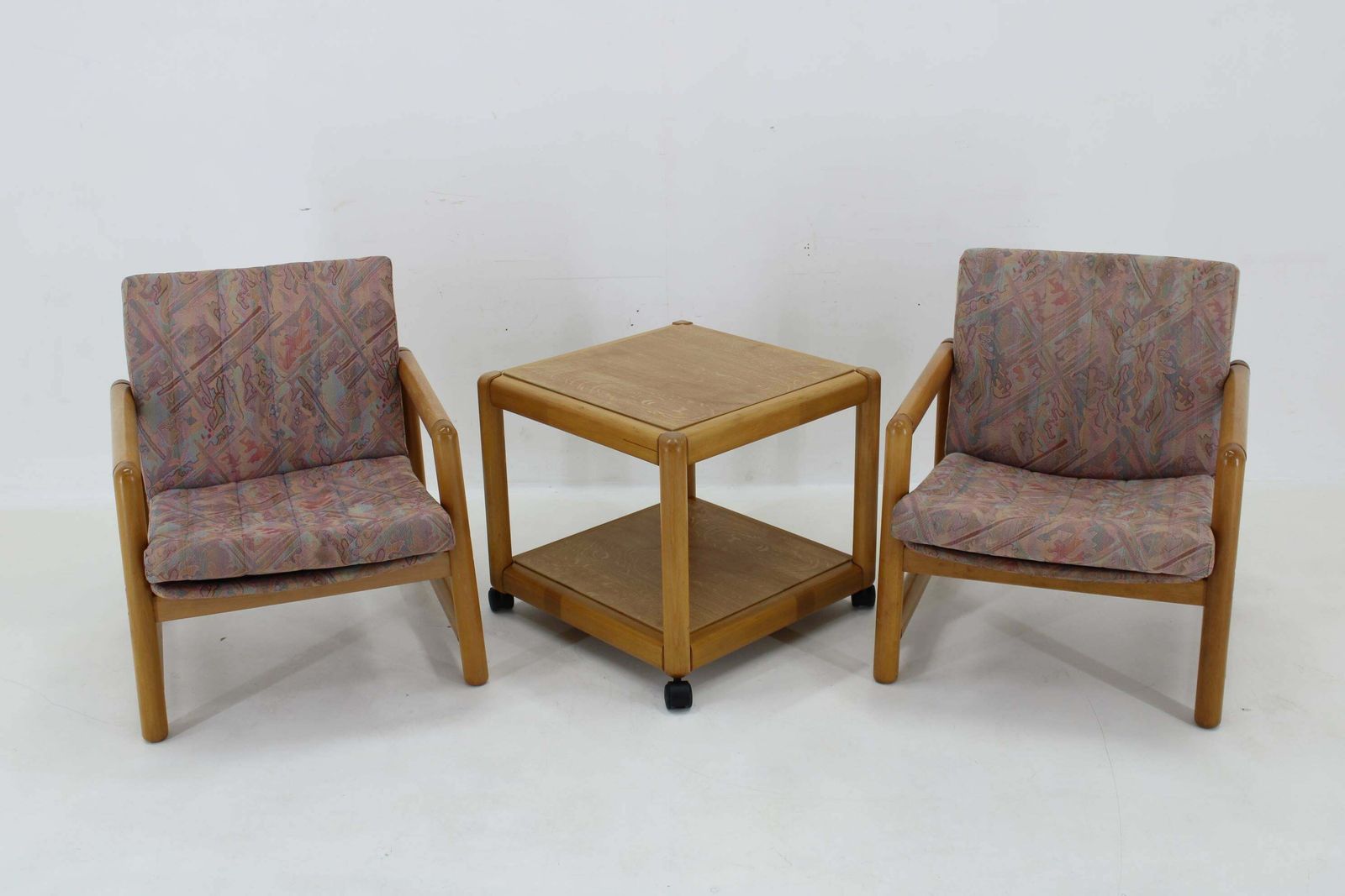 1970s Pair Of Beech Armchairs And Coffee Table  By Ton, Czechoslovakia photo Furniture
