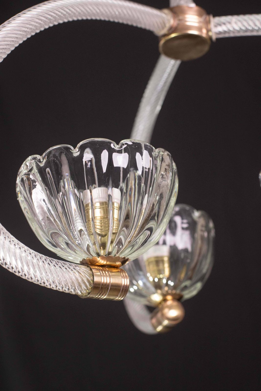 photo furniture Fantastic 3 Cup Barovier E Toso Art Deco Chandelier, 1940s