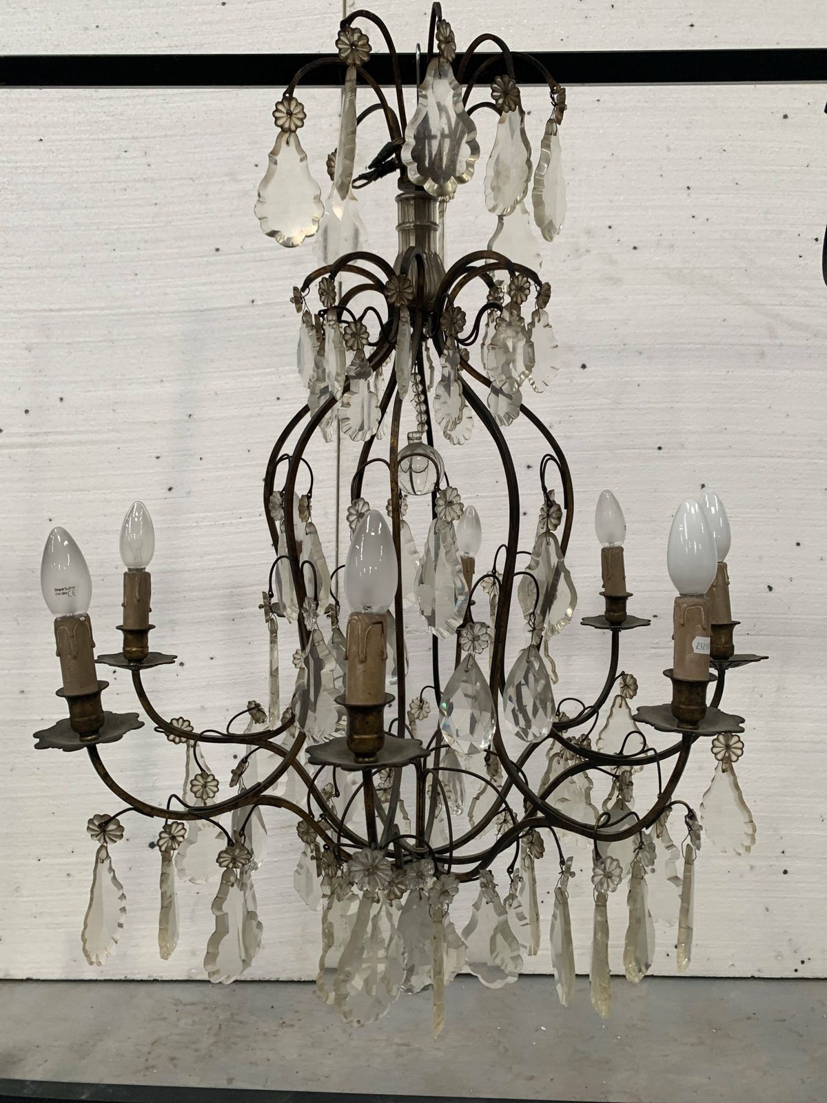 Lighting Louis XV Style Cage Chandelier 20th Century Pendant Chandelier photo