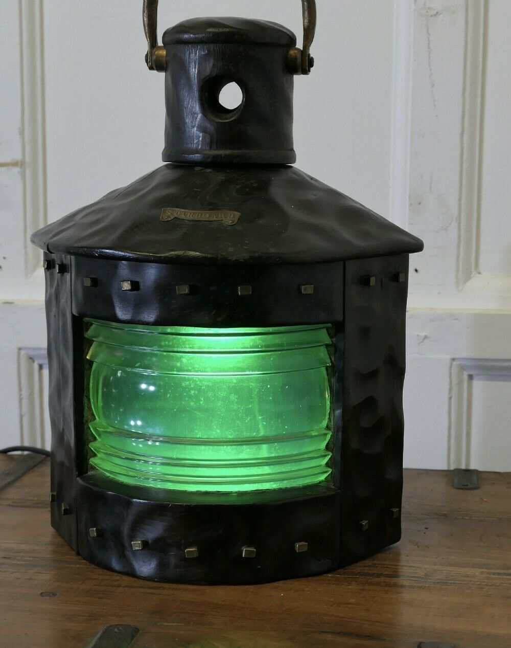 Hand Carved Ships Starboard Navigation Light.