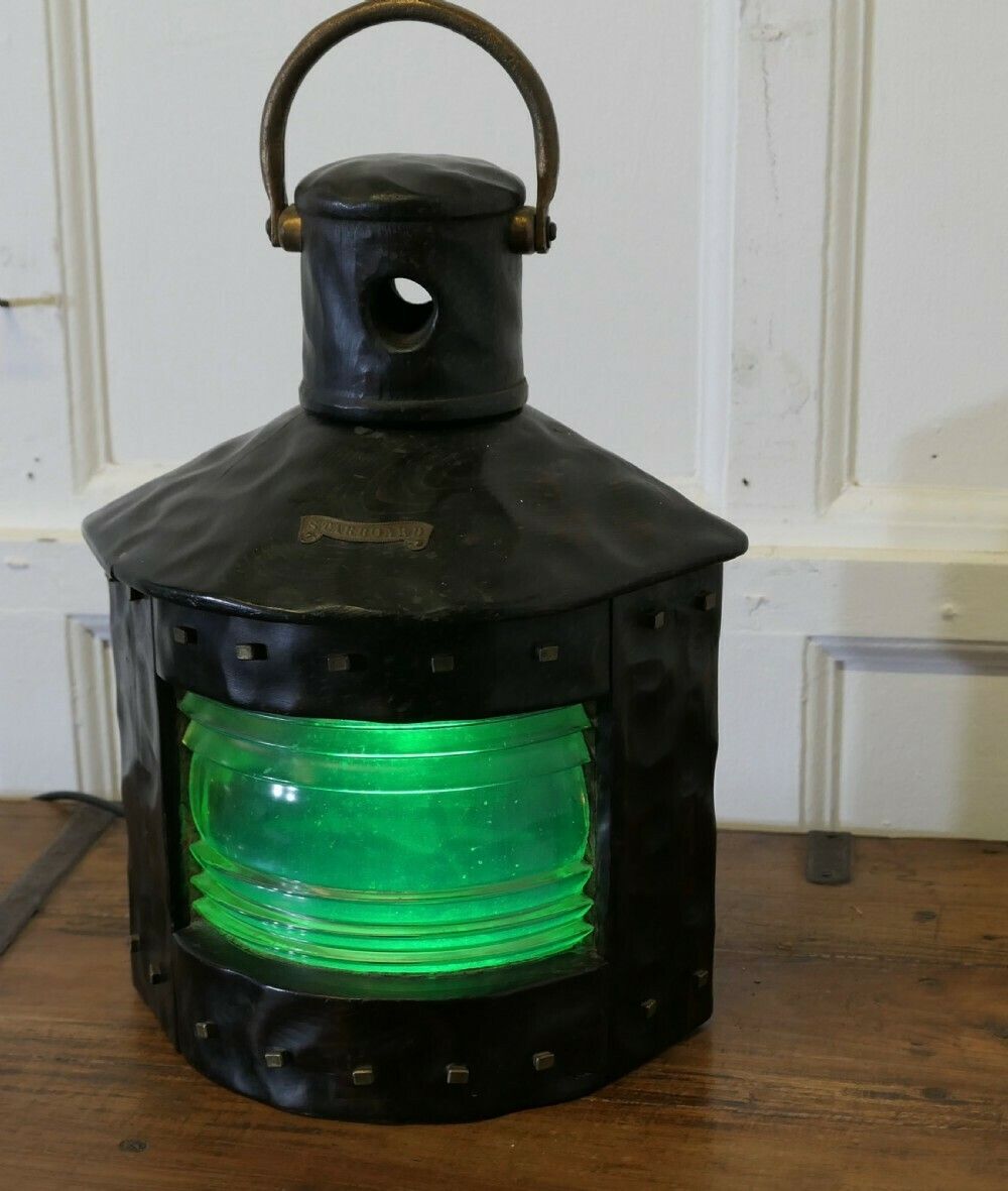 Hand Carved Ships Starboard Navigation Light. photo furniture