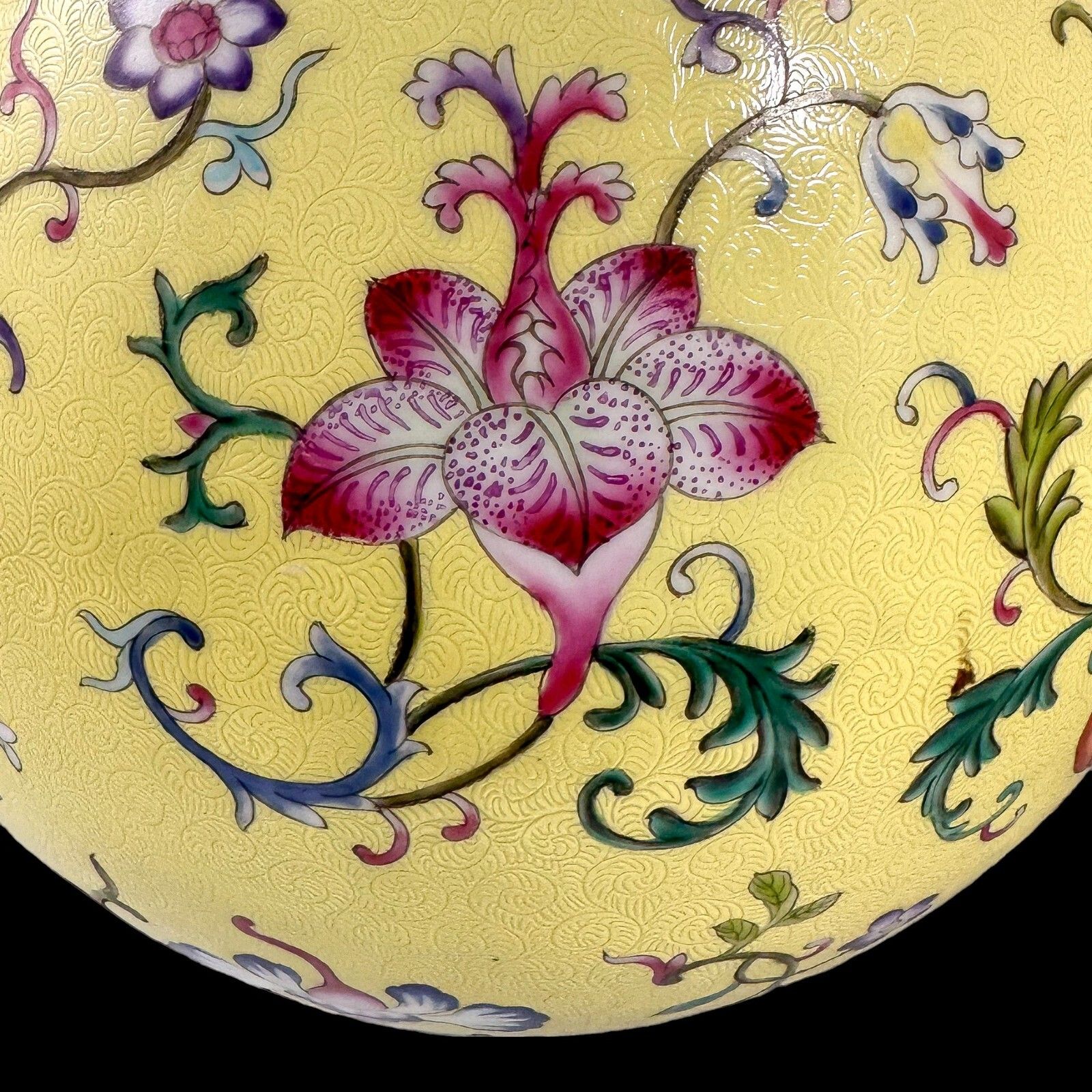 2400.0 Antique Chinese Guangxu Yellow Ground Yangcai Floral Yuhuchunping Porcelain Vase photo