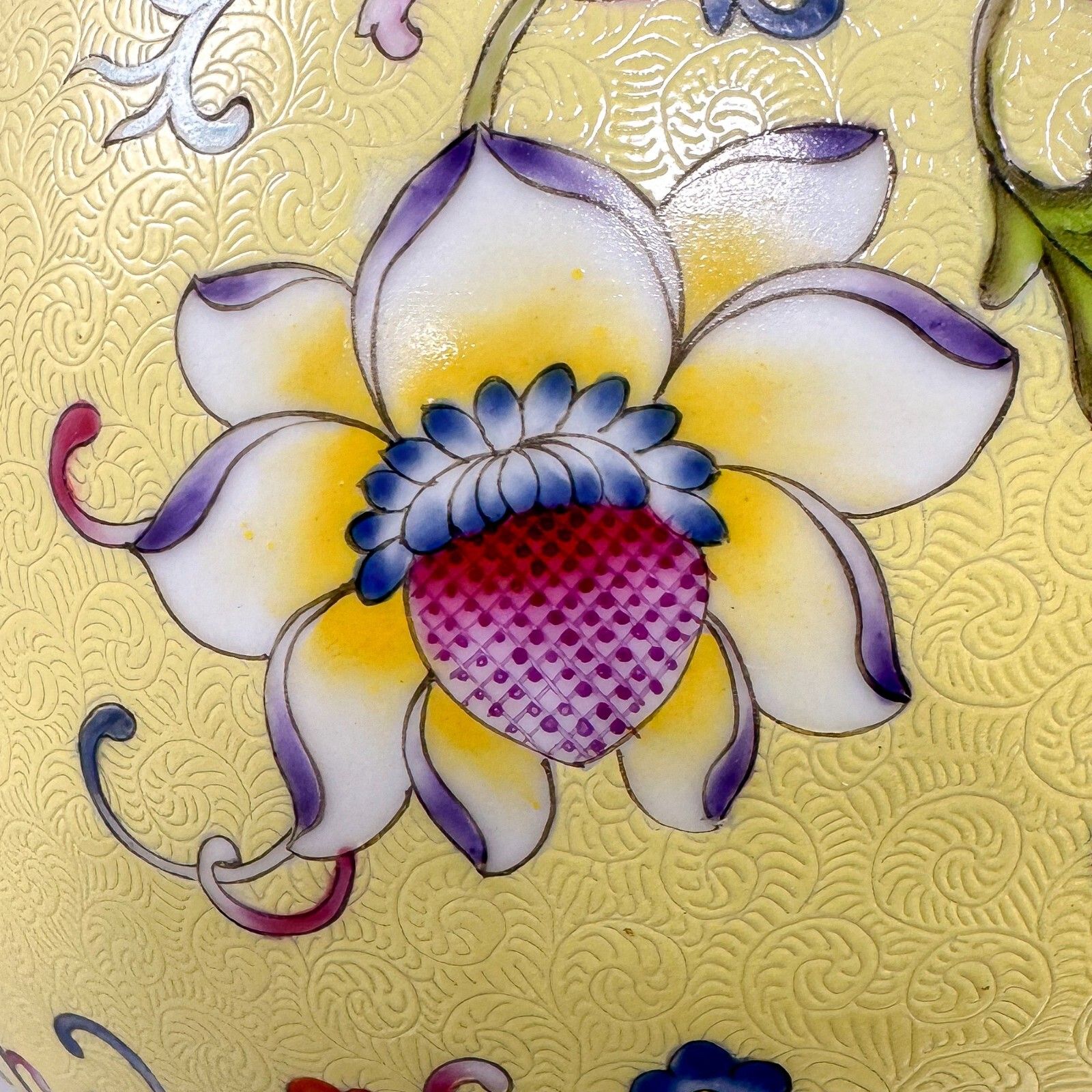 photo buy Antique Chinese Guangxu Yellow Ground Yangcai Floral Yuhuchunping Porcelain Vase
