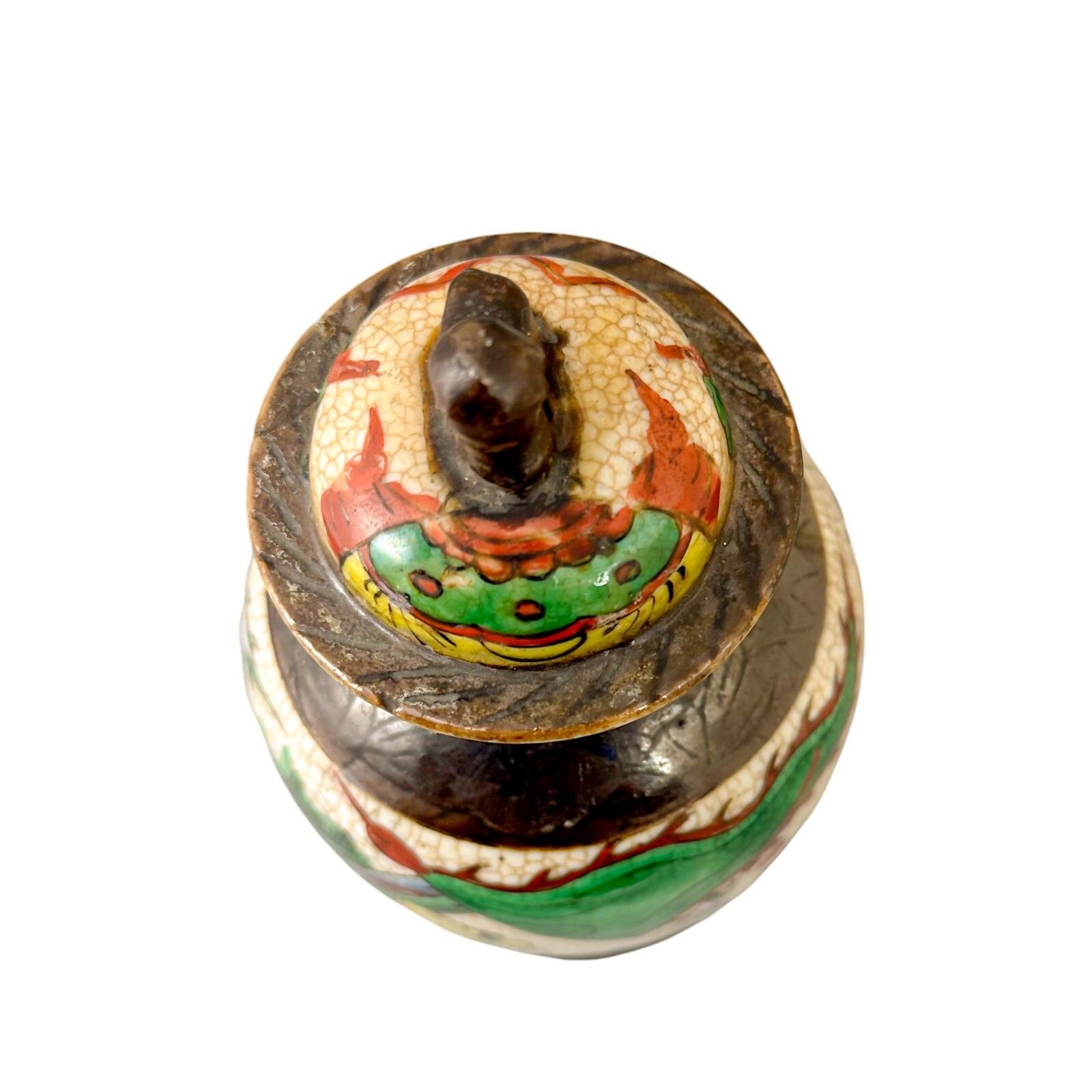 Antique 19th Century Chinese Chenghua Style Famille Verte Crackle Glaze Jar Vase photo buy