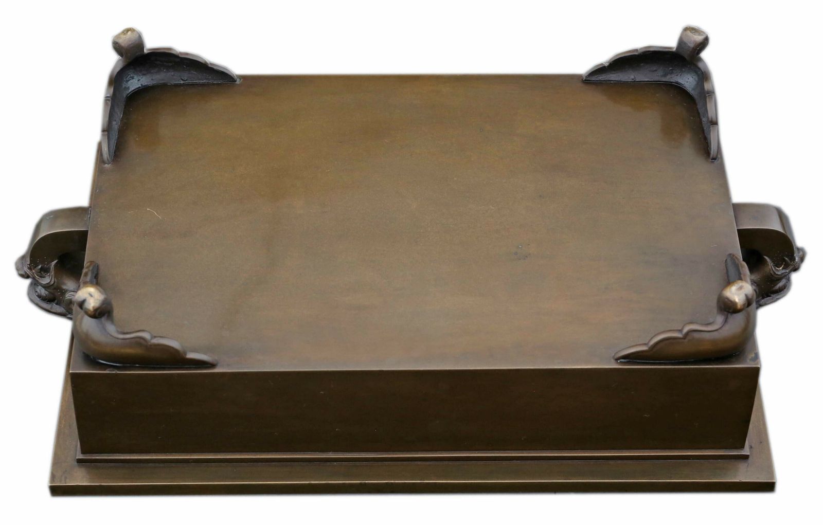 Antique Oriental Japanese Large Fine Quality Bronze Bowl Planter Jardinière Suiban Ikebana C.1930 photo vinterior