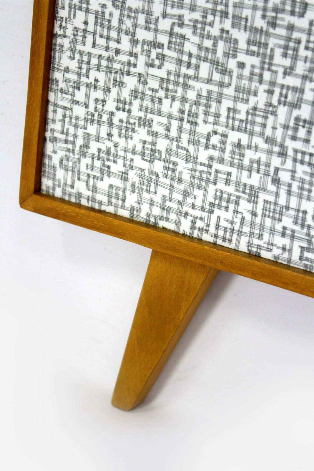 Restored Vintage Blue & Grey Geometric Coat Rack From Drevokov Blatna, 1972 photo vintage