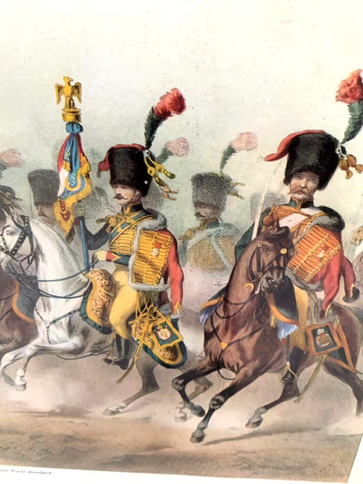 Suite Of Three Colorful Empire Style Engravings 20th Century photo Art