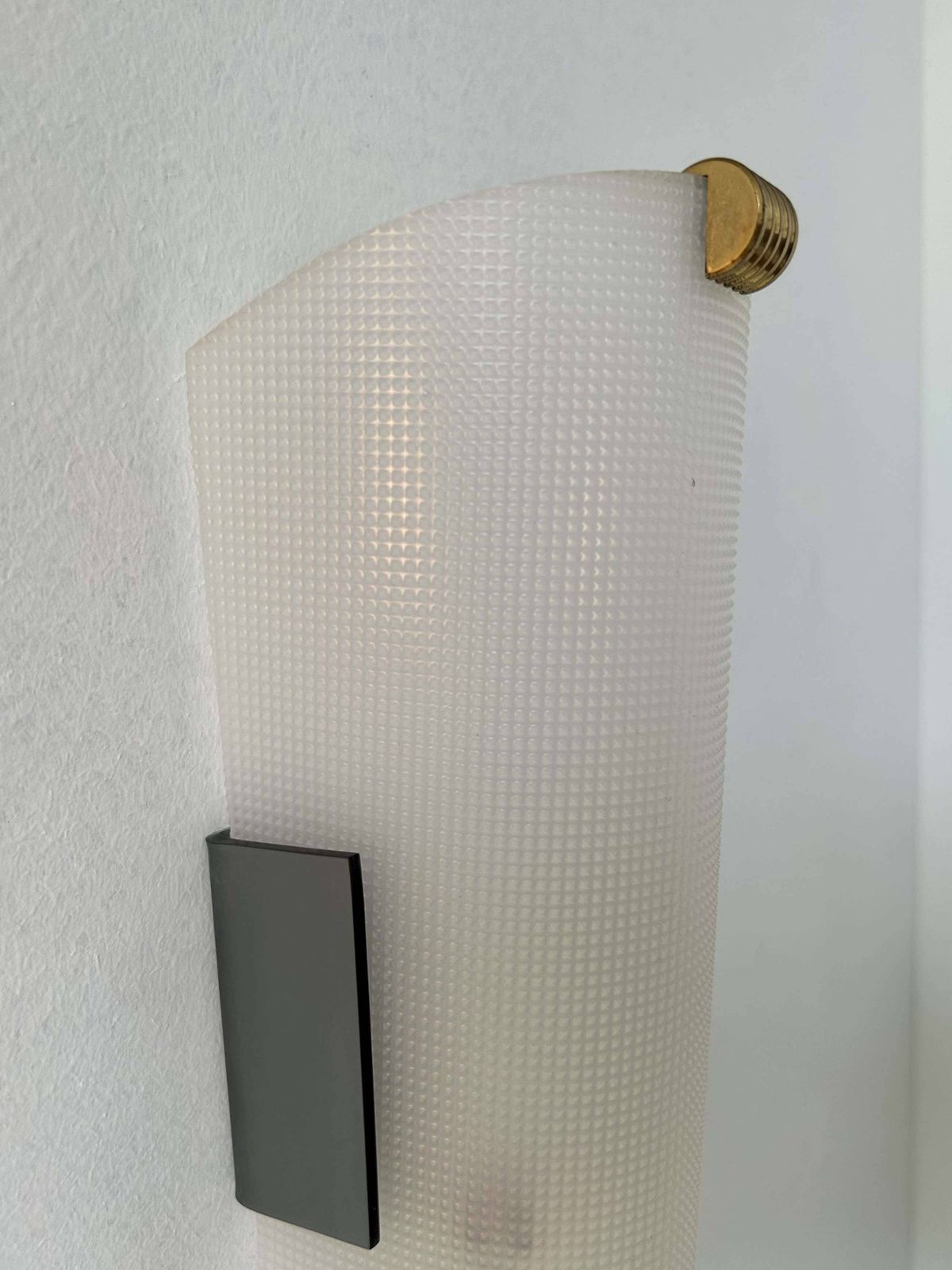 photo for sale Pair Of Vintage Brass And Perspex Wall Lights, France 1960