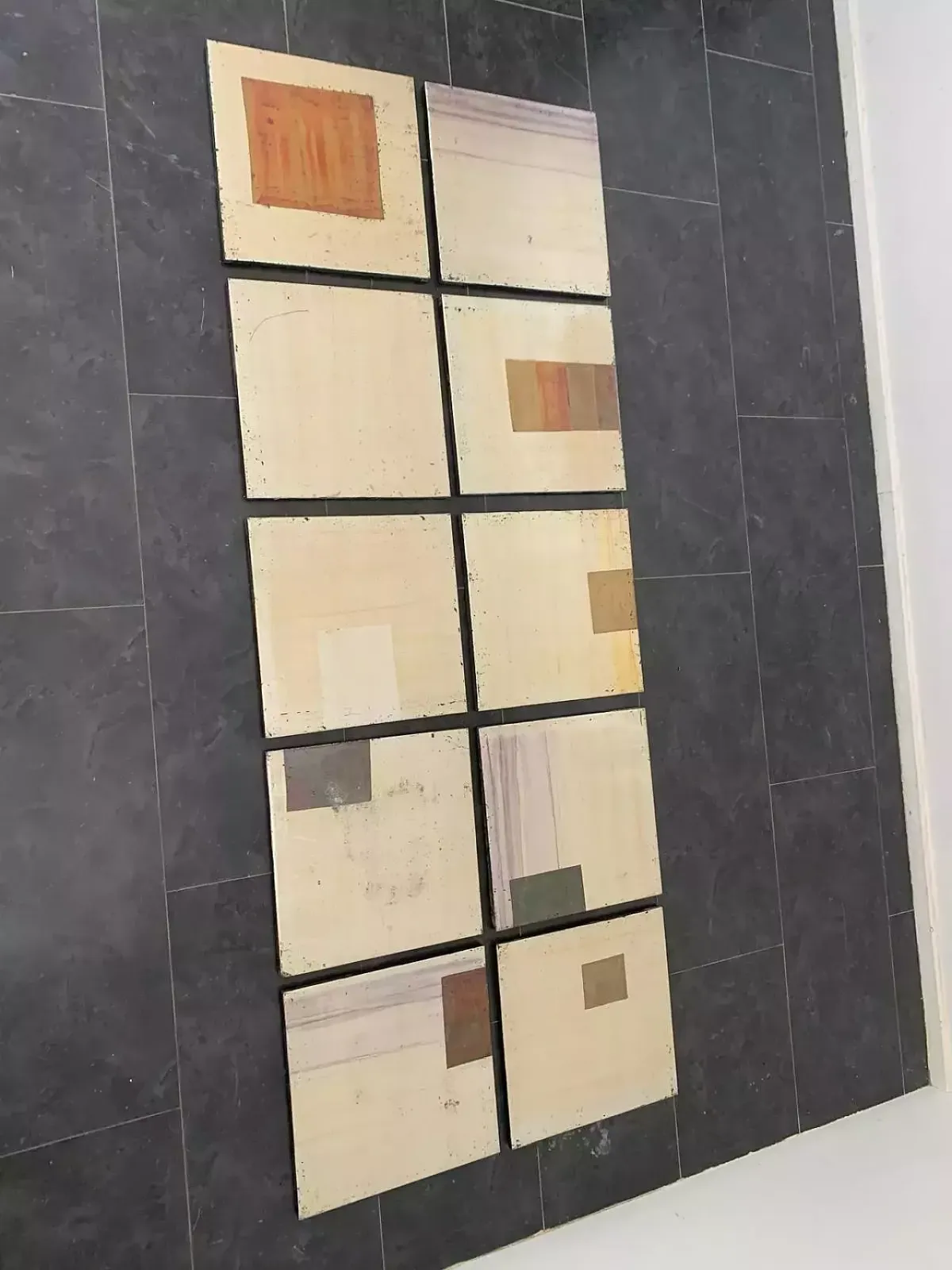 Iridescent Polychrome Metal Panels, 1980s, Set Of 10 photo Art