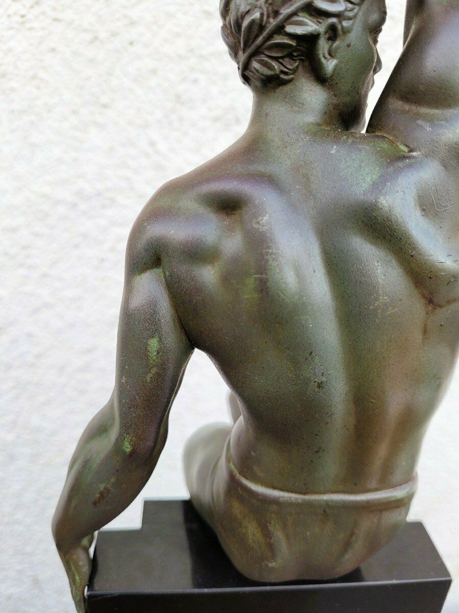 photo furniture P Le Faguays  Max Le Verrier, Glory, Art Deco Sculpture, 20th Century