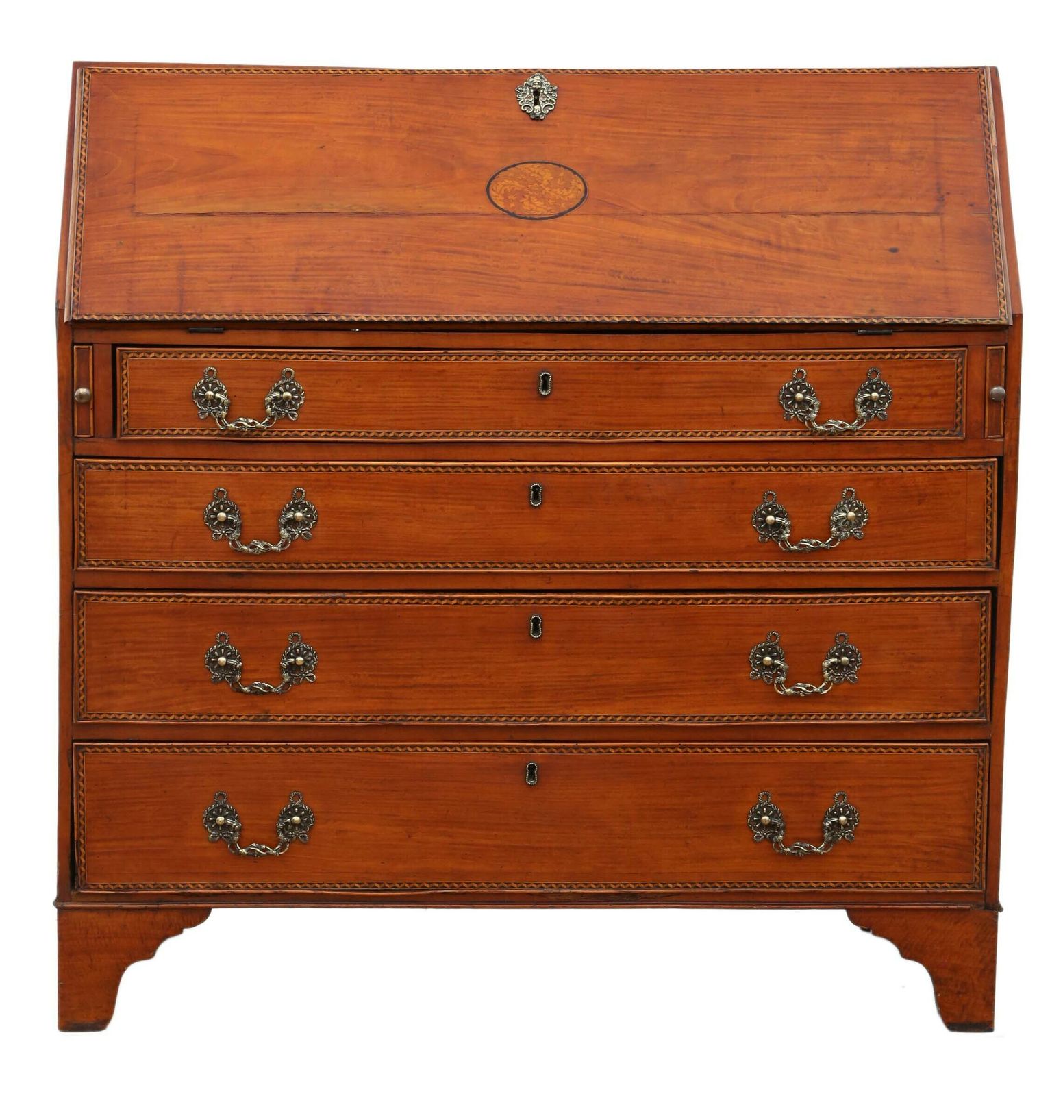Antique Georgian 18th Century Satin Walnut Bureau Desk Writing Table – Elegant Classic Furniture photo furniture