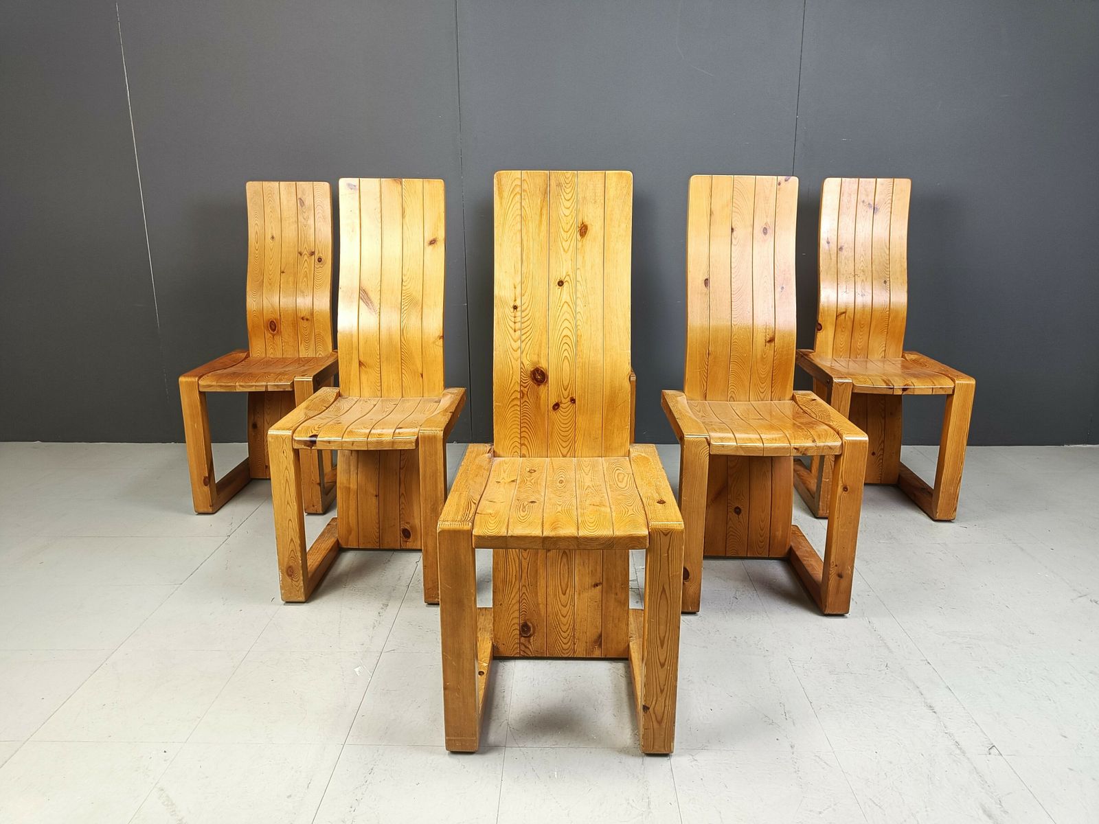 Vintage Finnish Pine Wood Dining Chairs, 1970s photo furniture