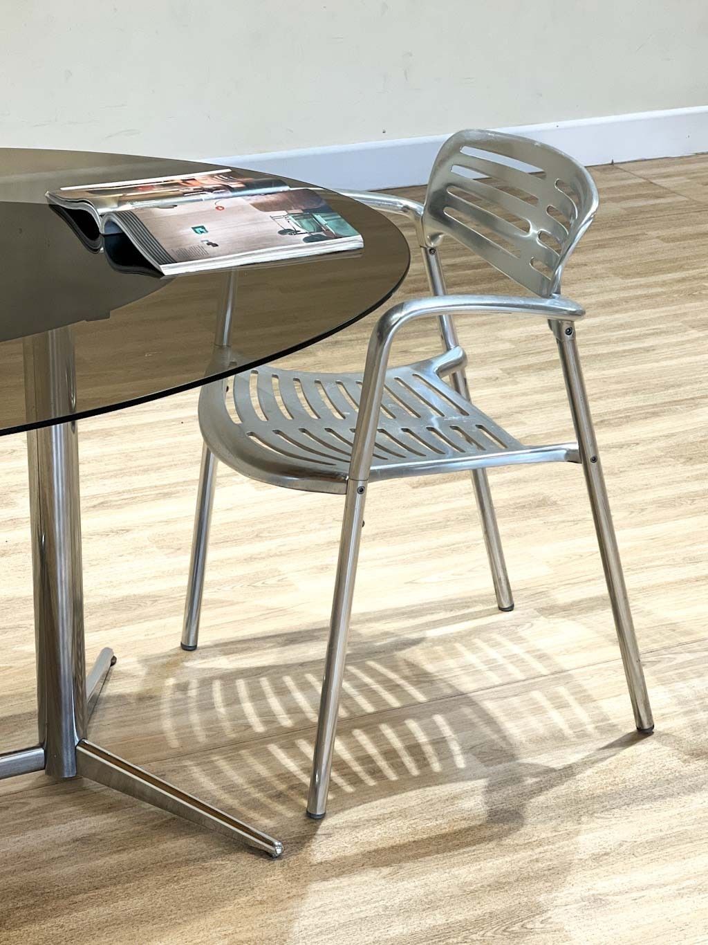 Oval Glass Dining Table, 1970s photo furniture
