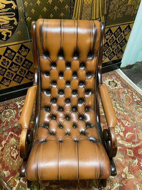 Pair Of English Chesterfield Leather Armchairs photo furniture