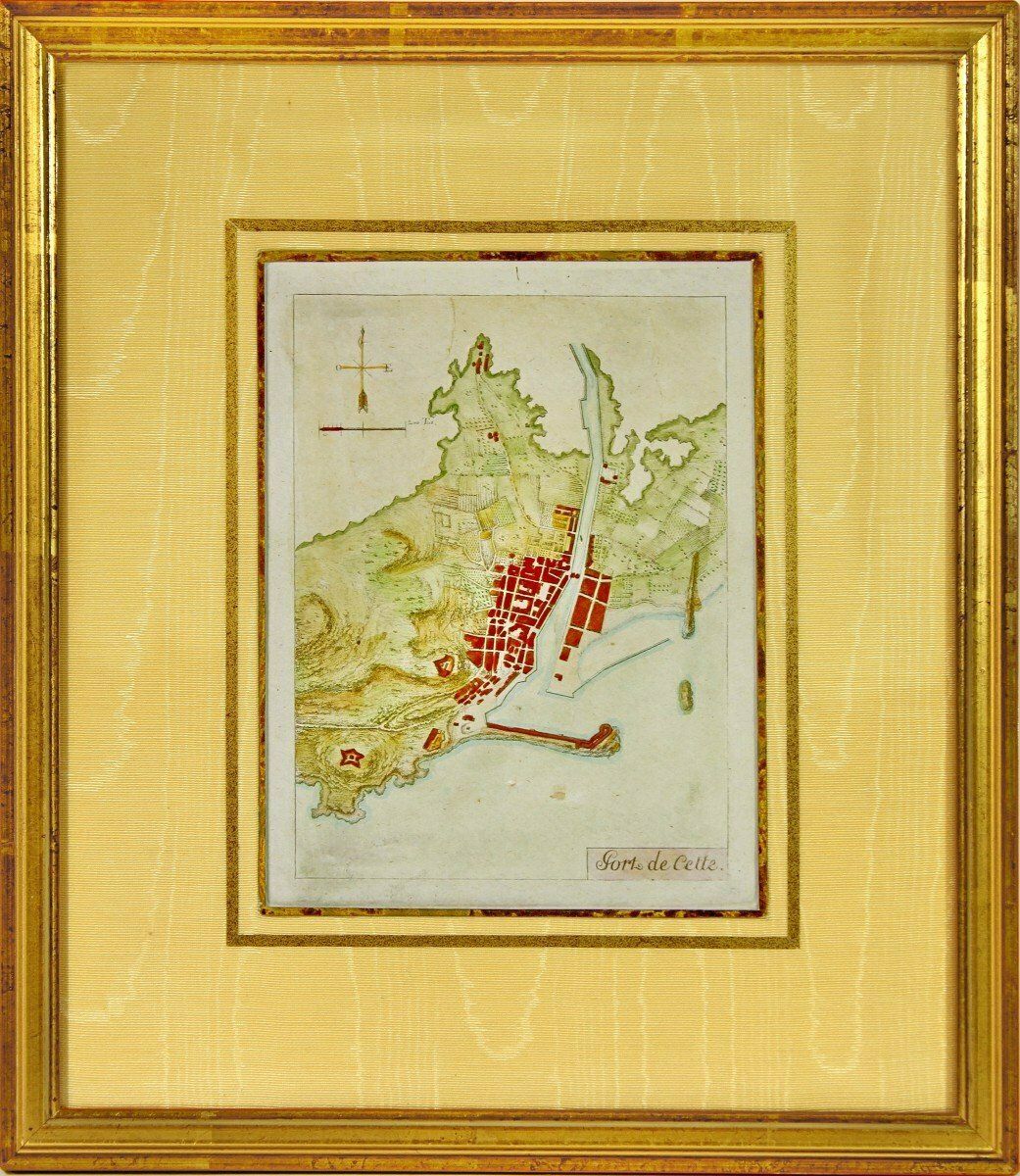 Engraving   Plan Of The Port Of Cette   By Tassin   Ep. 17th