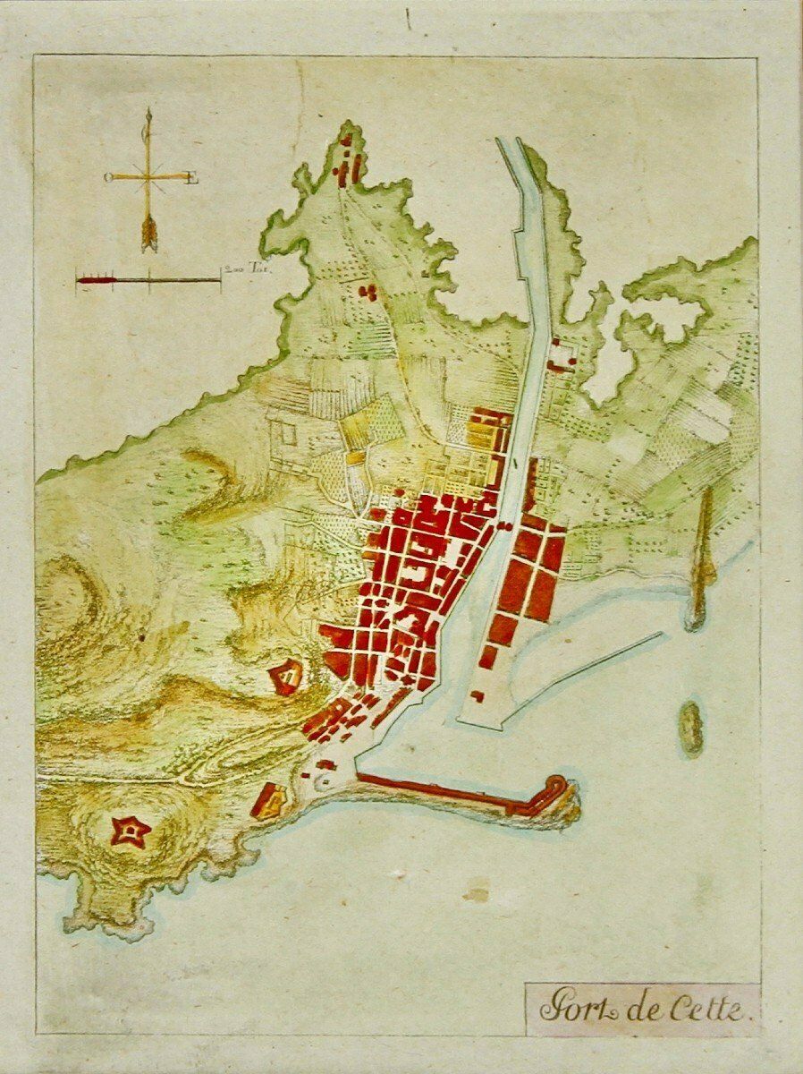 Engraving   Plan Of The Port Of Cette   By Tassin   Ep. 17th photo for sale