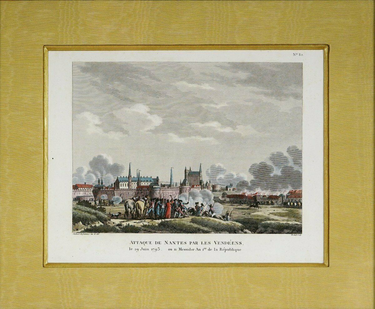 Engraving Attack On Nantes By The Vendéens   Ep. End Of 18th Century   Revolutionary photo Art
