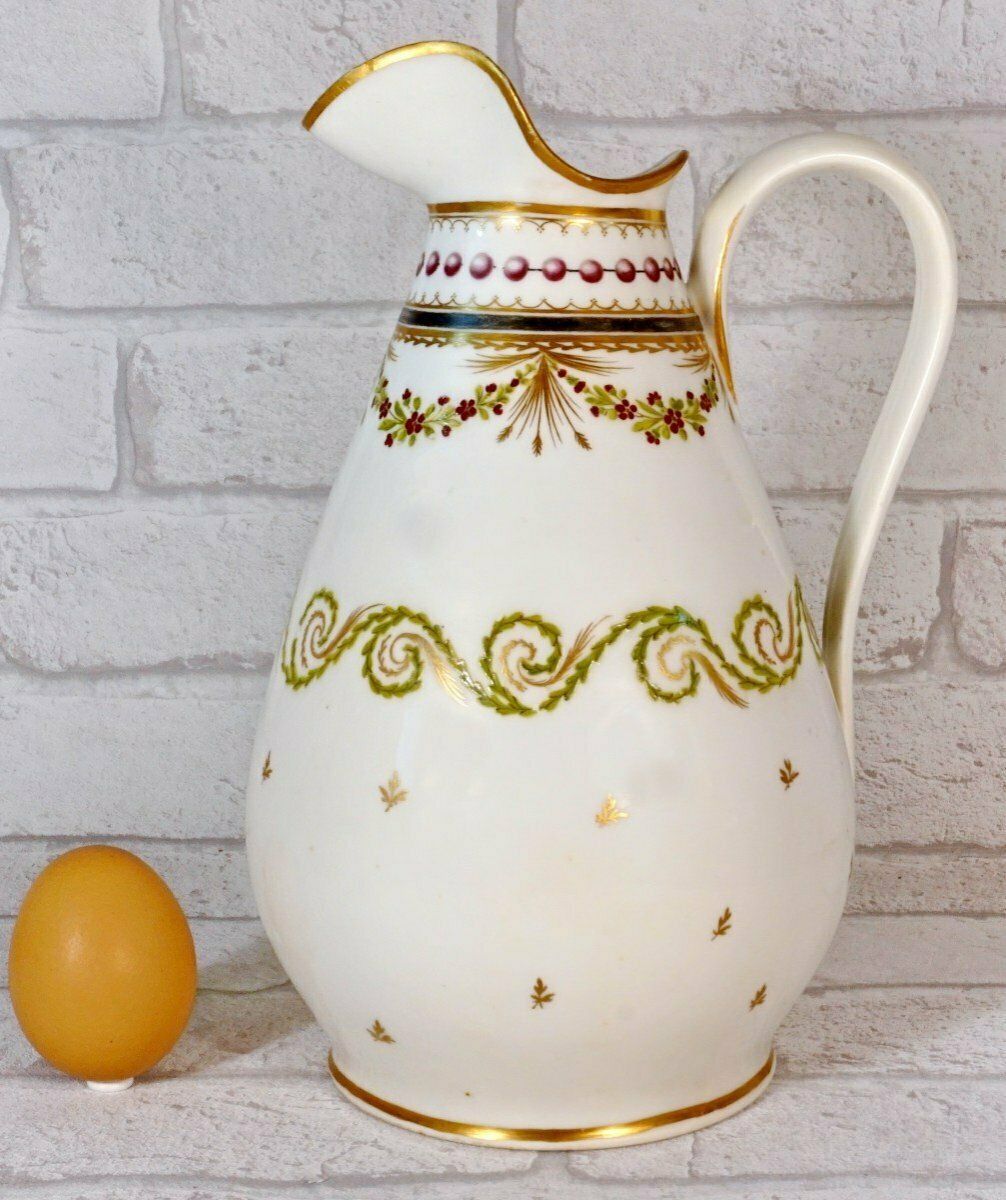 Large And Thick Water Jug In Paris Porcelain   18th Century   Louis XVI photo vintage