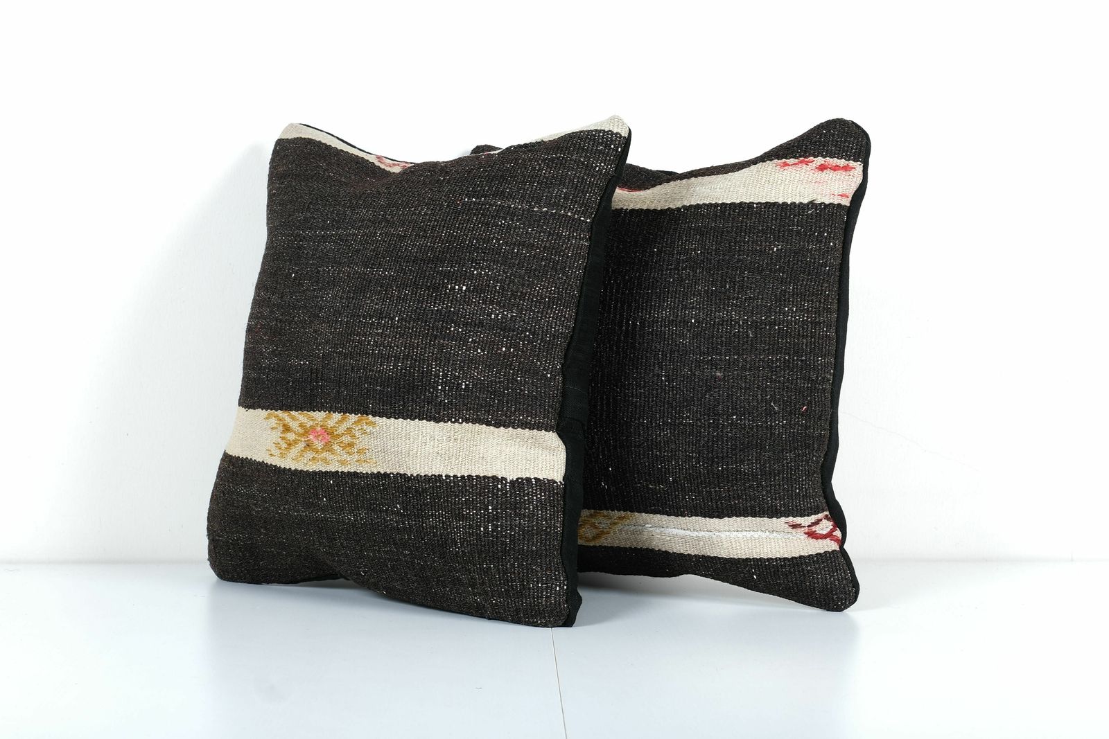Set Of Two Turkish Kilim Pillow Cover, Rustic Anatolian House Decor, Matching Cushion Cover photo for sale
