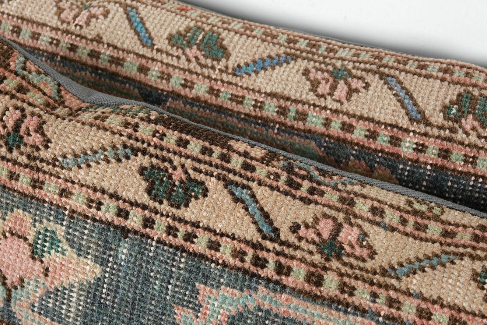 Set Anatolian Lumbar Rug Pillow, Ethnic Pillow Cover, Ethnic Vintage Handmade Lumbar Cover, Carpet Soft Wool Pillow photo for sale